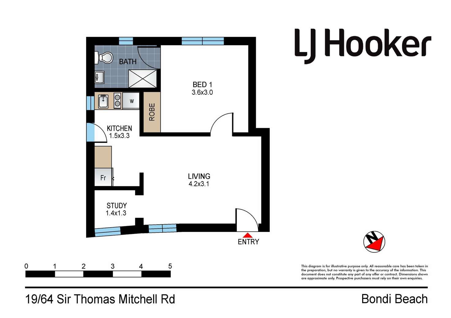 Floorplan of Homely unit listing, 19/64 Sir Thomas Mitchell Road, Bondi Beach NSW 2026