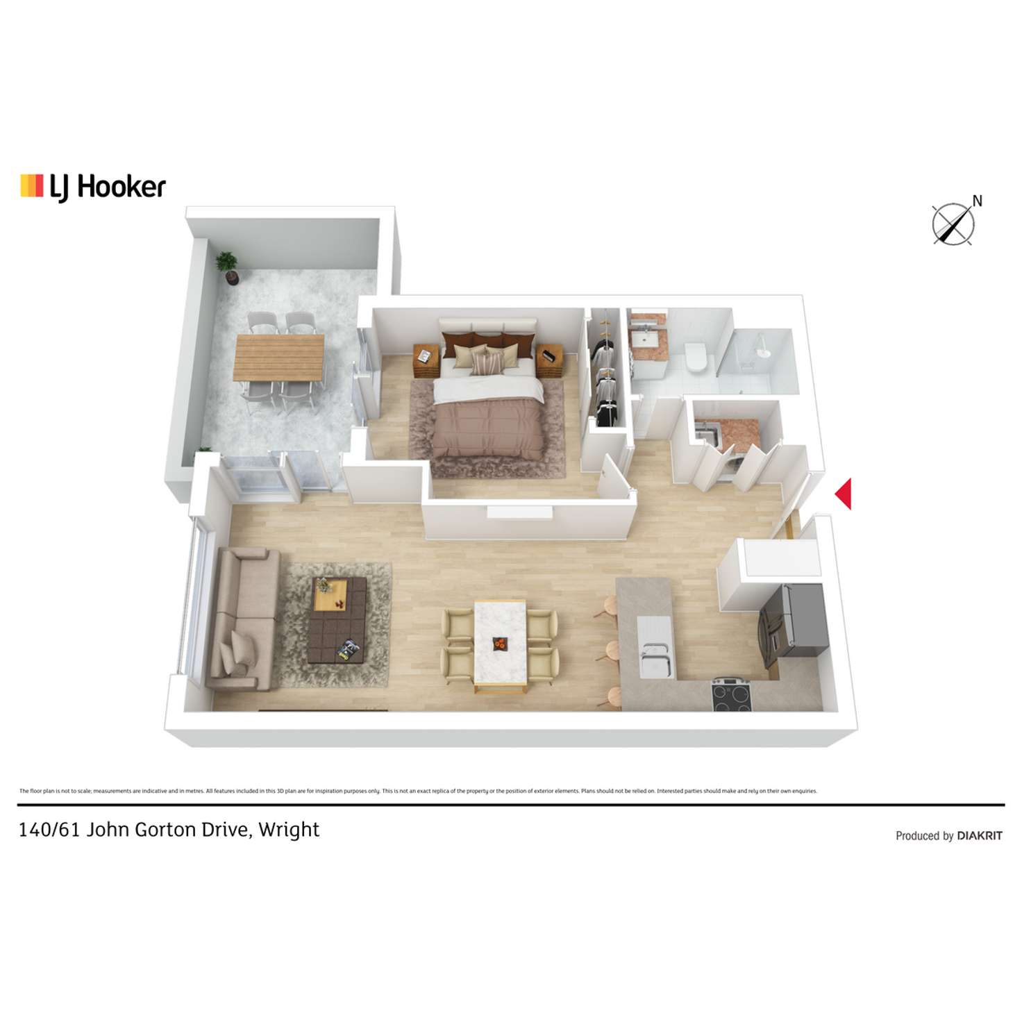 Floorplan of Homely unit listing, 140/61 John Gorton Drive, Wright ACT 2611