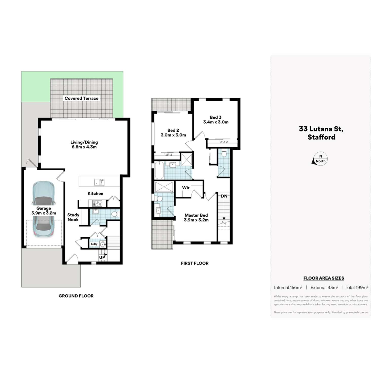 Floorplan of Homely townhouse listing, 33 Lutana Street, Stafford QLD 4053