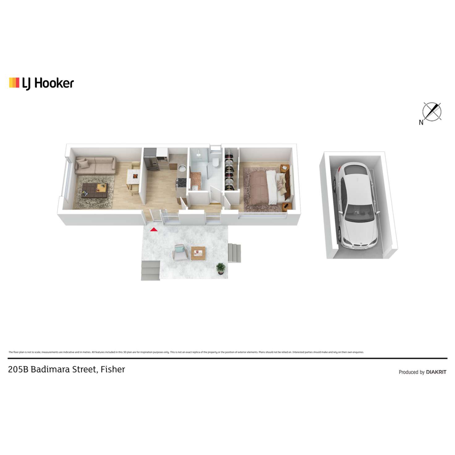 Floorplan of Homely semiDetached listing, 205B Badimara Street, Fisher ACT 2611