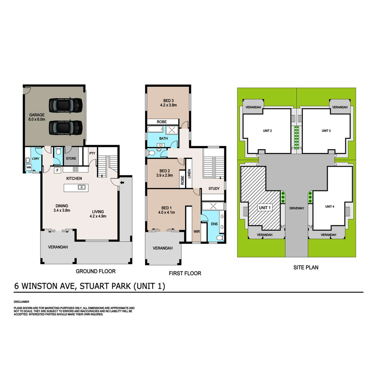 Floorplan of Homely townhouse listing, 1/6 Winston Avenue, Stuart Park NT 820