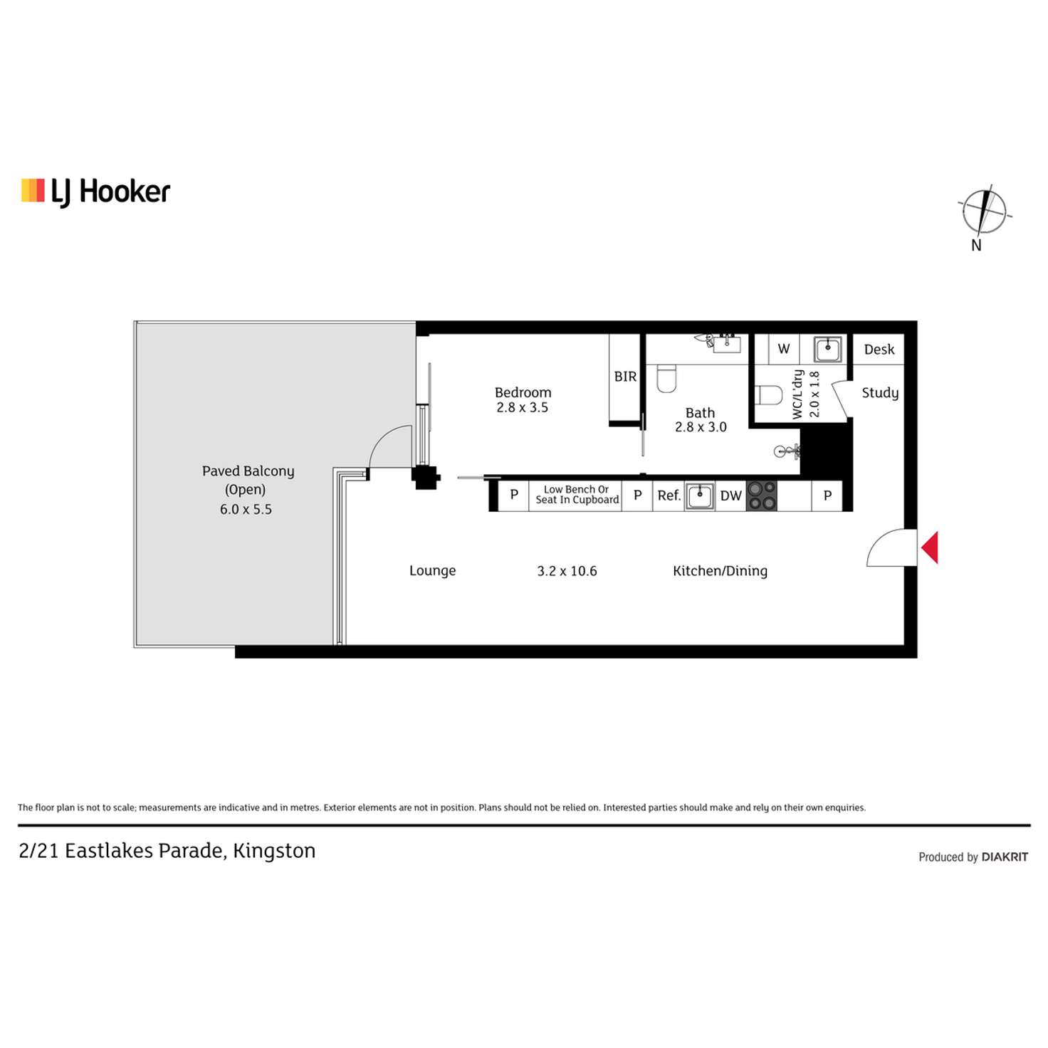 Floorplan of Homely unit listing, 2/21 Eastlake Parade, Kingston ACT 2604