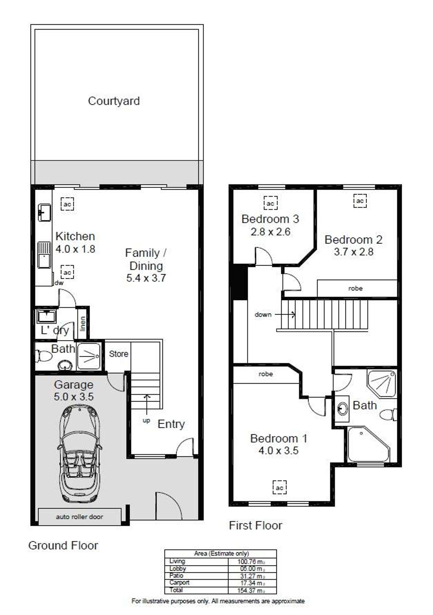 Floorplan of Homely townhouse listing, 15/2a First Street, Brompton SA 5007