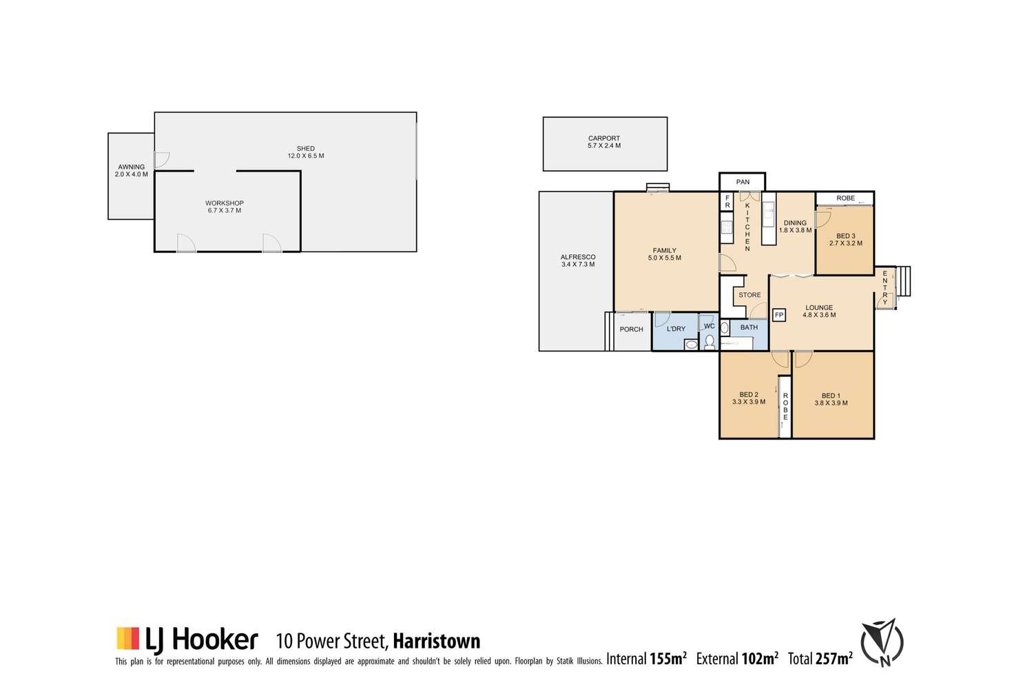 Floorplan of Homely house listing, 10 Power Street, Harristown QLD 4350