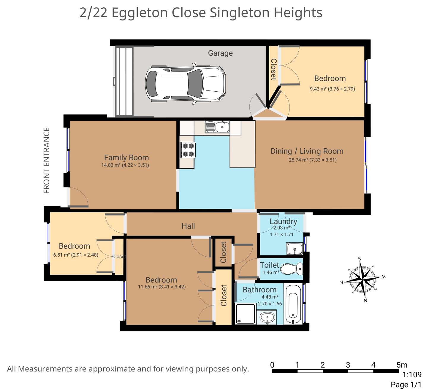 Floorplan of Homely semiDetached listing, 2/22 Eggleton Close, Singleton NSW 2330