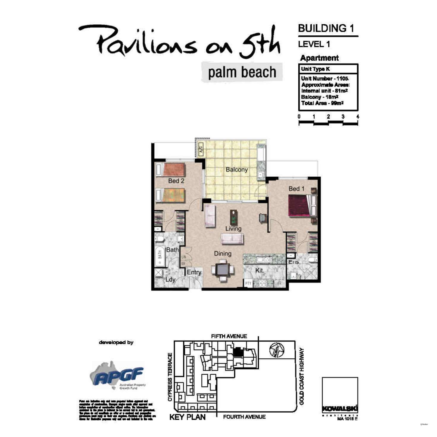 Floorplan of Homely unit listing, 1105/10 Fifth Avenue, Palm Beach QLD 4221