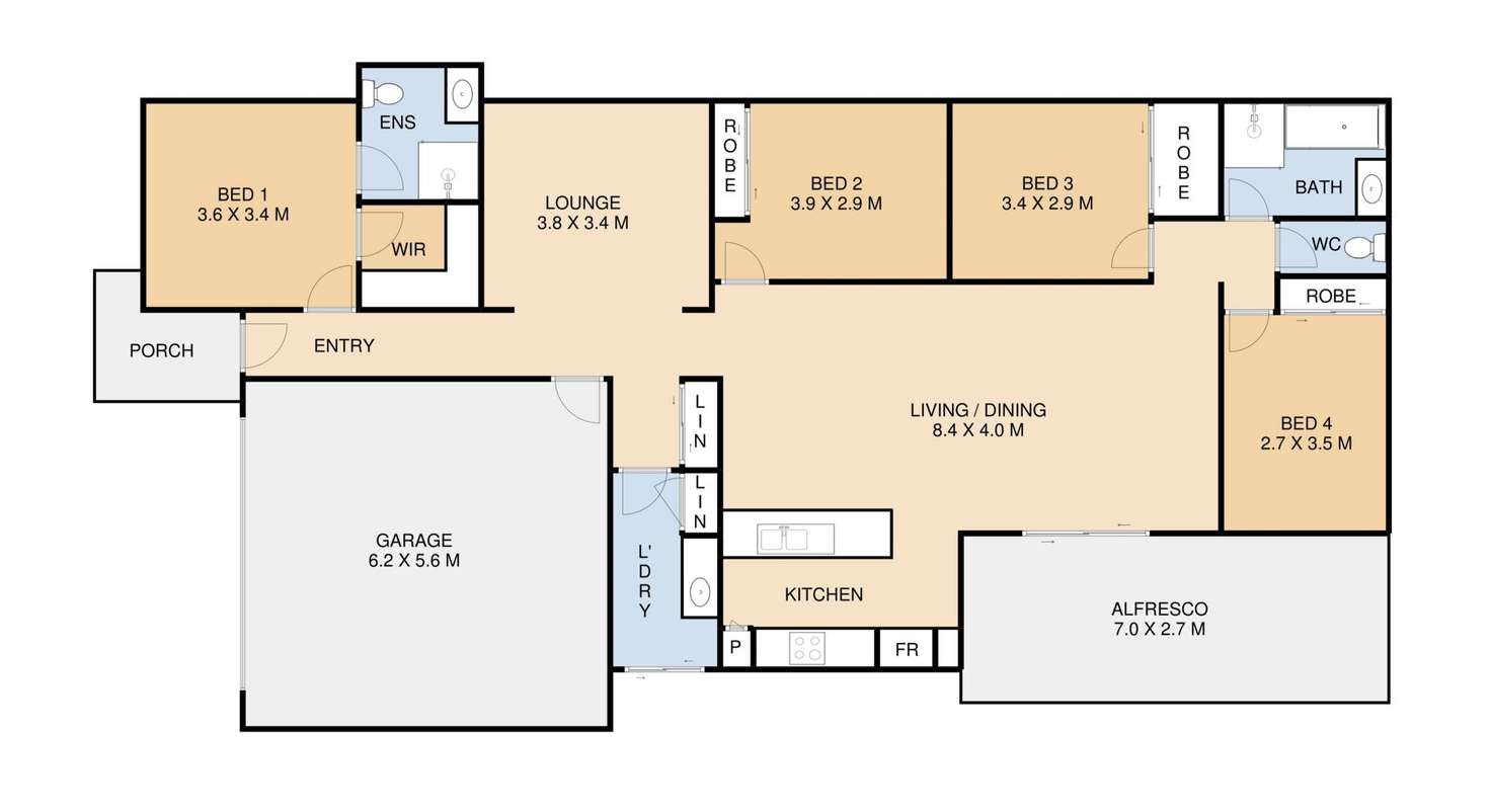 Floorplan of Homely house listing, 10 Menton Place, Harristown QLD 4350