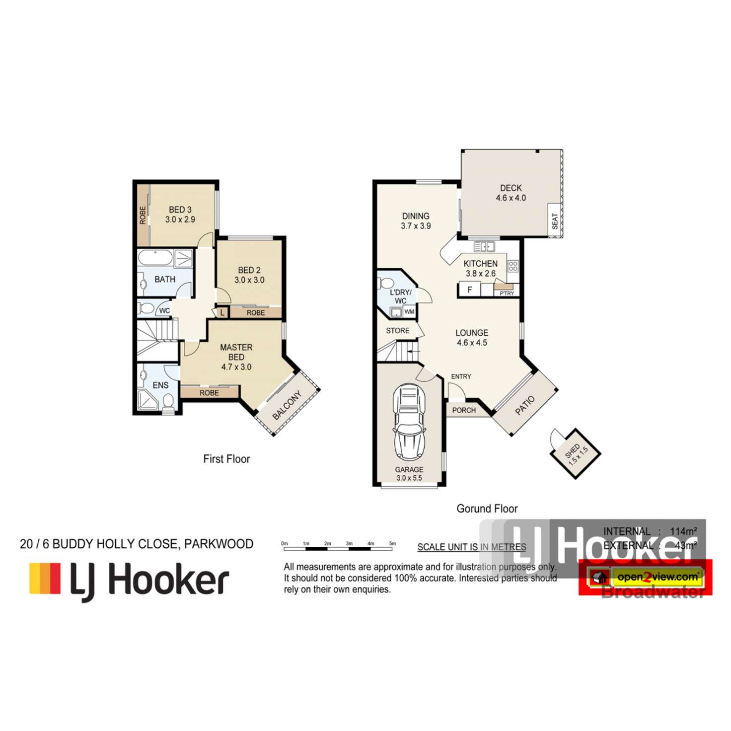 Floorplan of Homely townhouse listing, 20/6 Buddy Holly Close, Parkwood QLD 4214