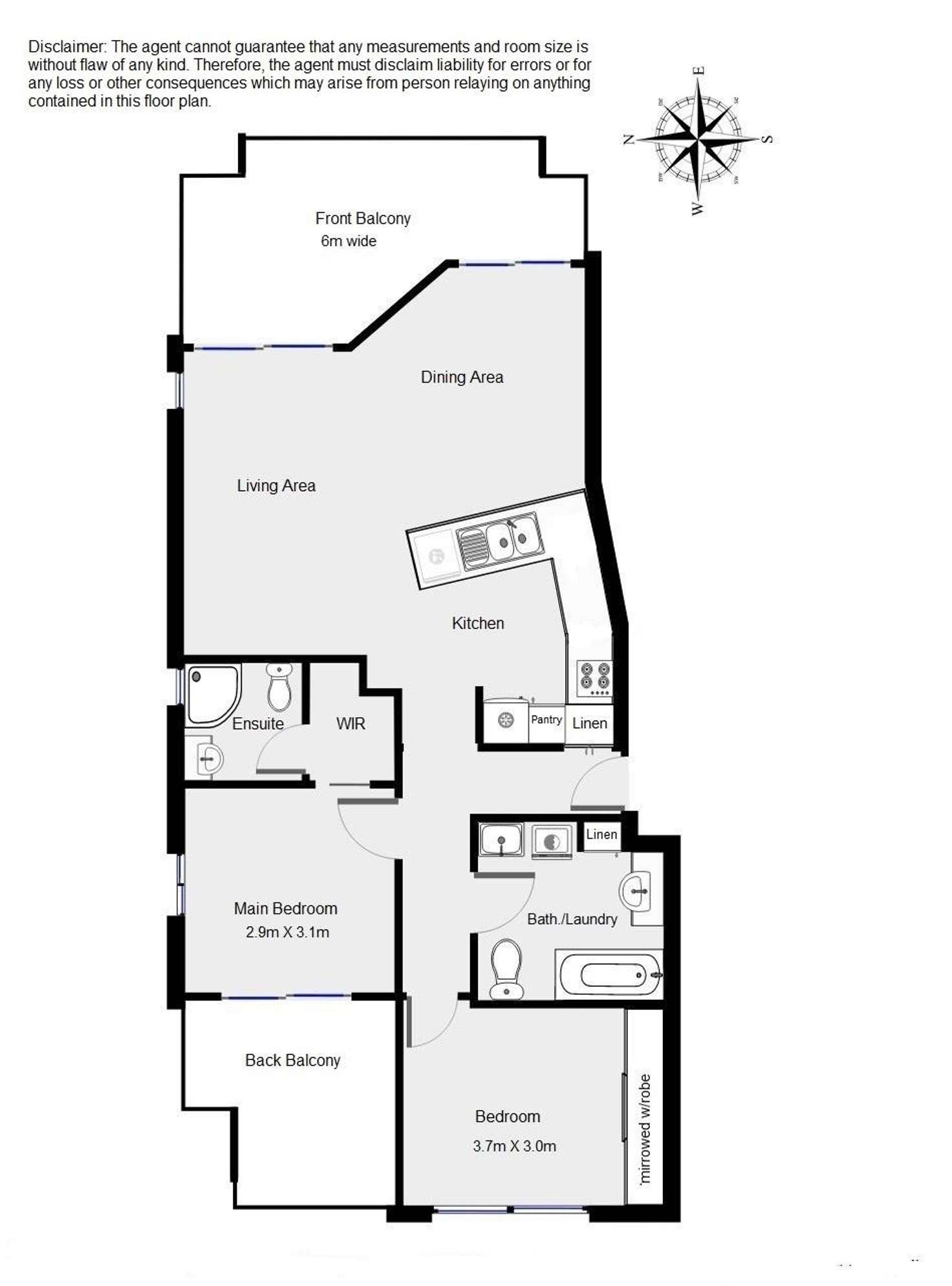 Floorplan of Homely unit listing, 6/190 Wellington Road, East Brisbane QLD 4169