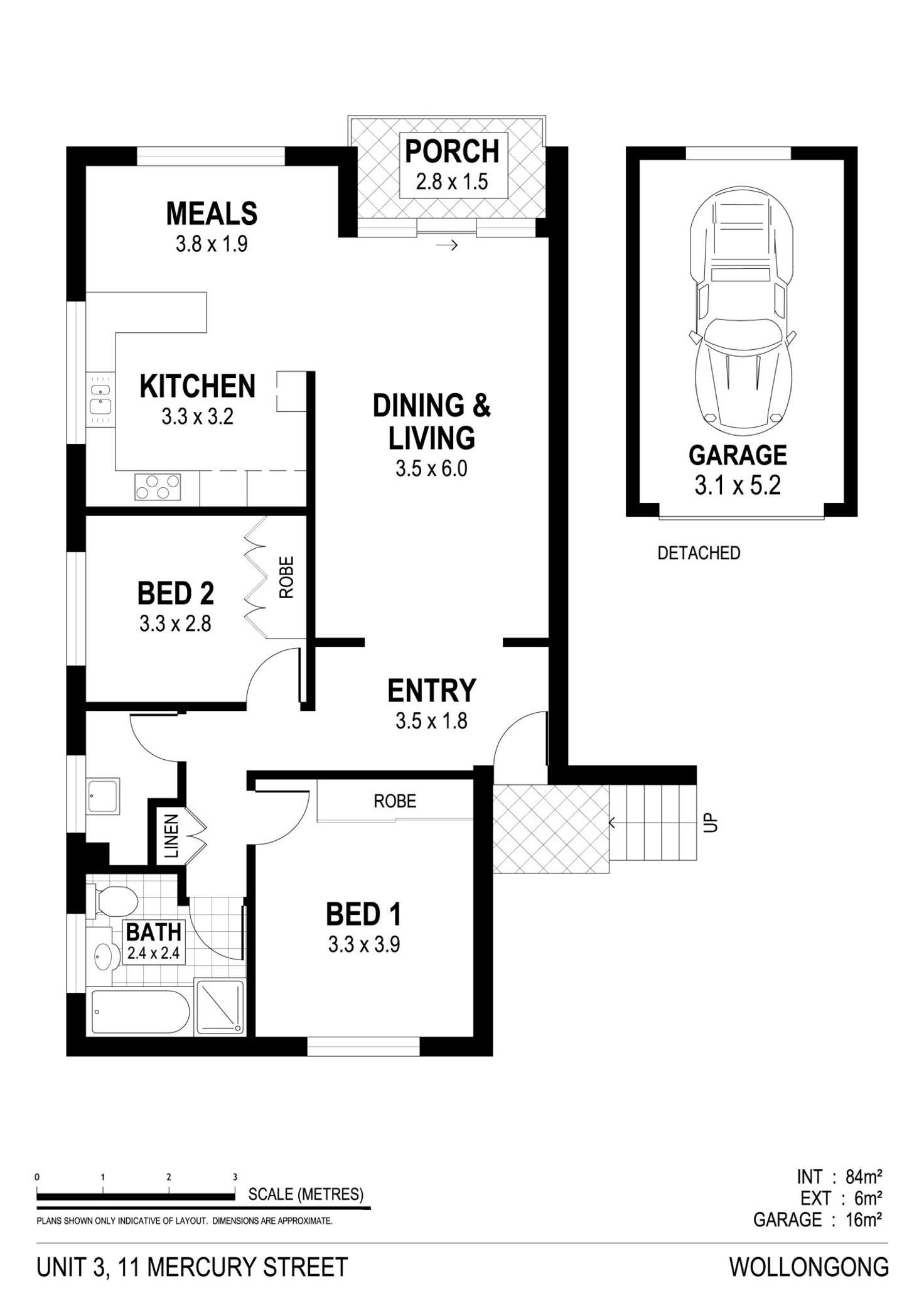 Floorplan of Homely unit listing, 3/11 Mercury Street, Wollongong NSW 2500