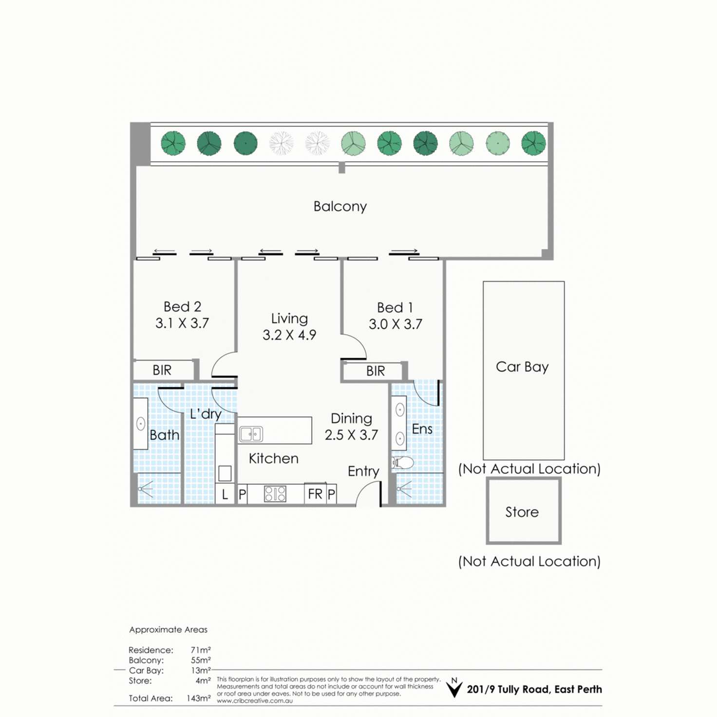 Floorplan of Homely apartment listing, 201/9 Tully Road, East Perth WA 6004