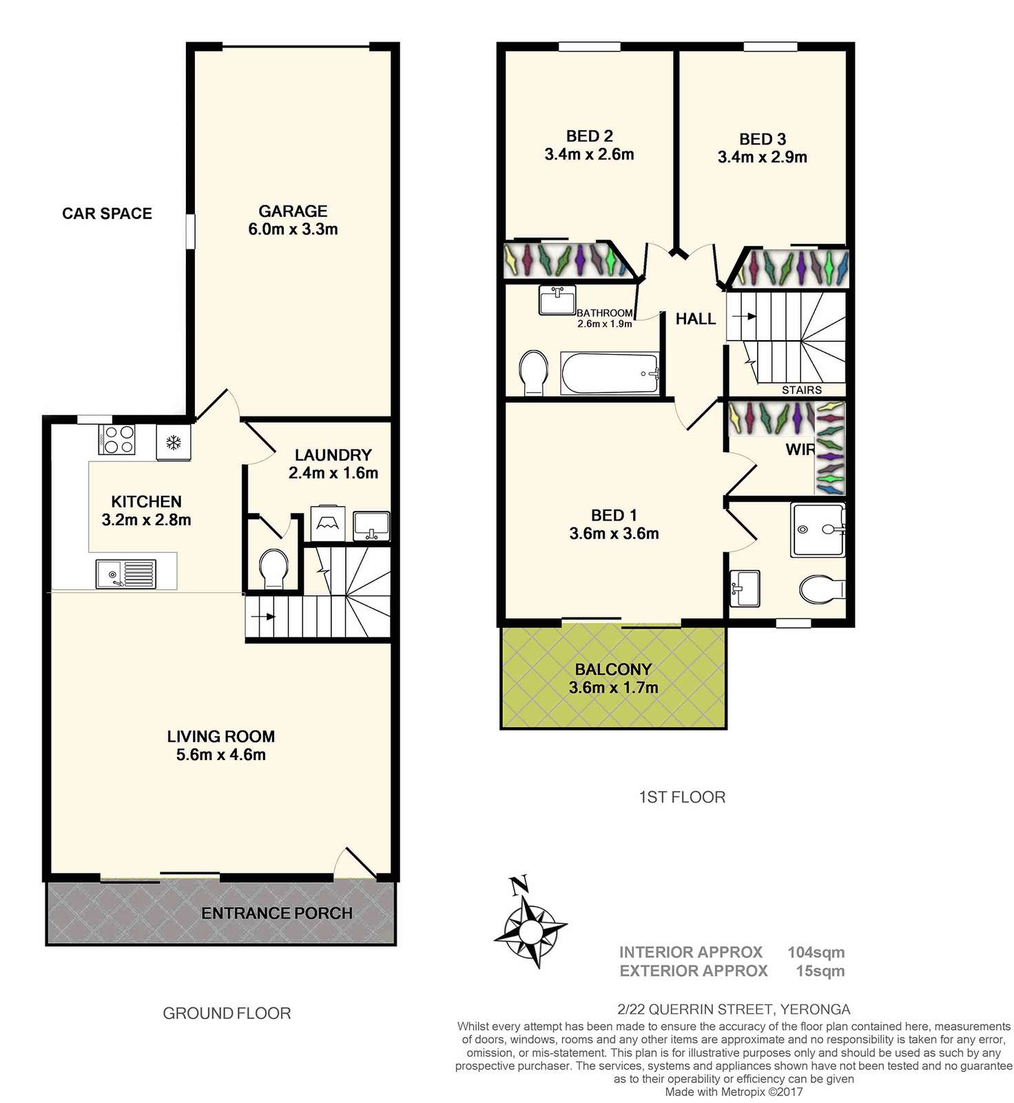 Floorplan of Homely townhouse listing, 2/22 Querrin Street, Yeronga QLD 4104