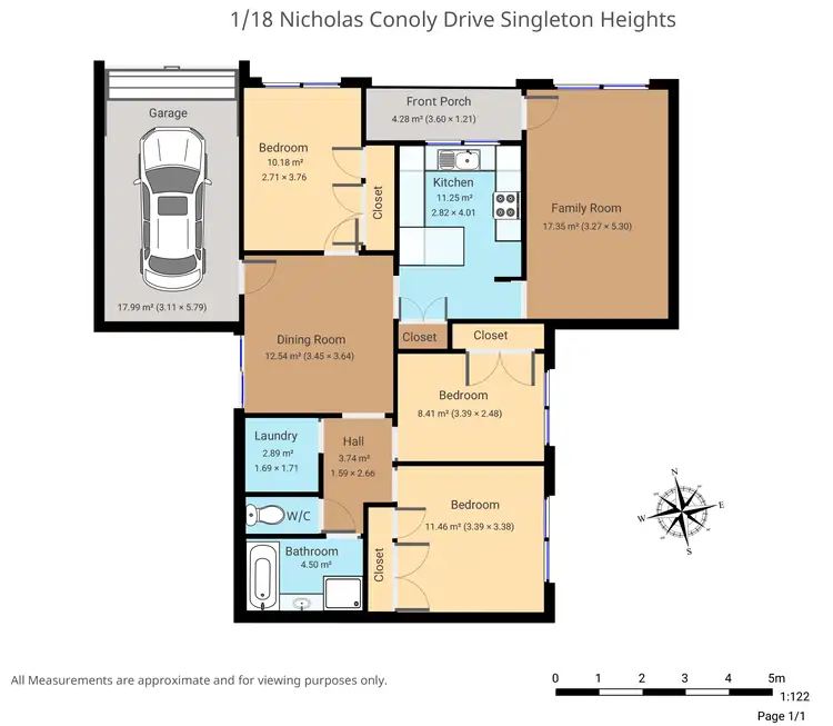 Floorplan of Homely semi-detached listing, 1/18 Nicholas Conoly Drive, Singleton NSW 2330
