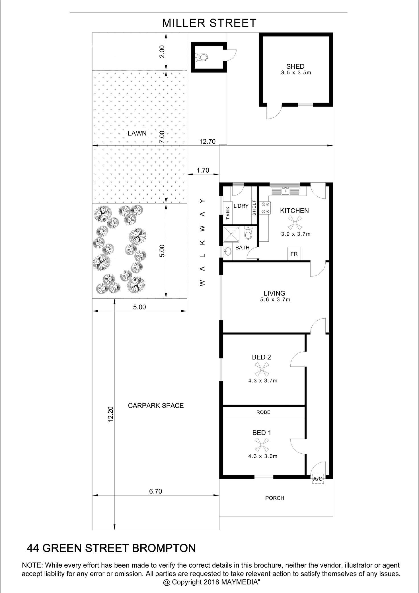 Floorplan of Homely house listing, 44 Green Street, Brompton SA 5007