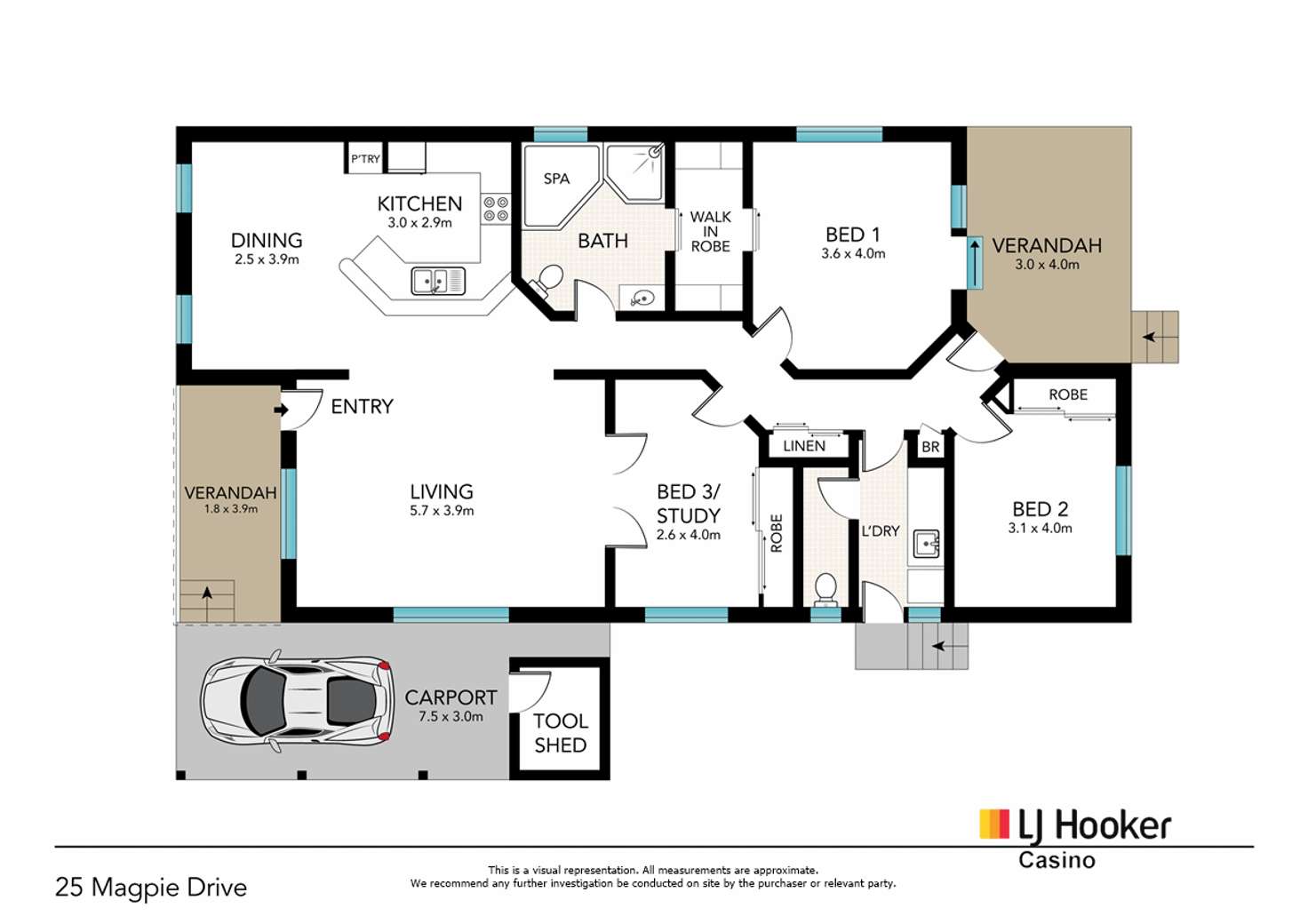 Floorplan of Homely house listing, 25 Magpie Drive/69 Light Street, Casino NSW 2470