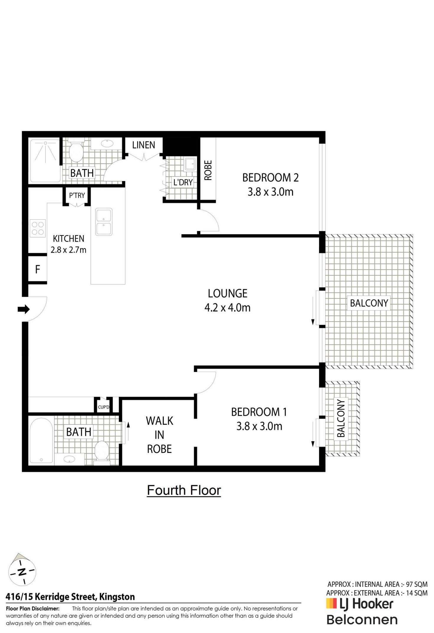 Floorplan of Homely apartment listing, 416/15 Kerridge Street, Kingston ACT 2604