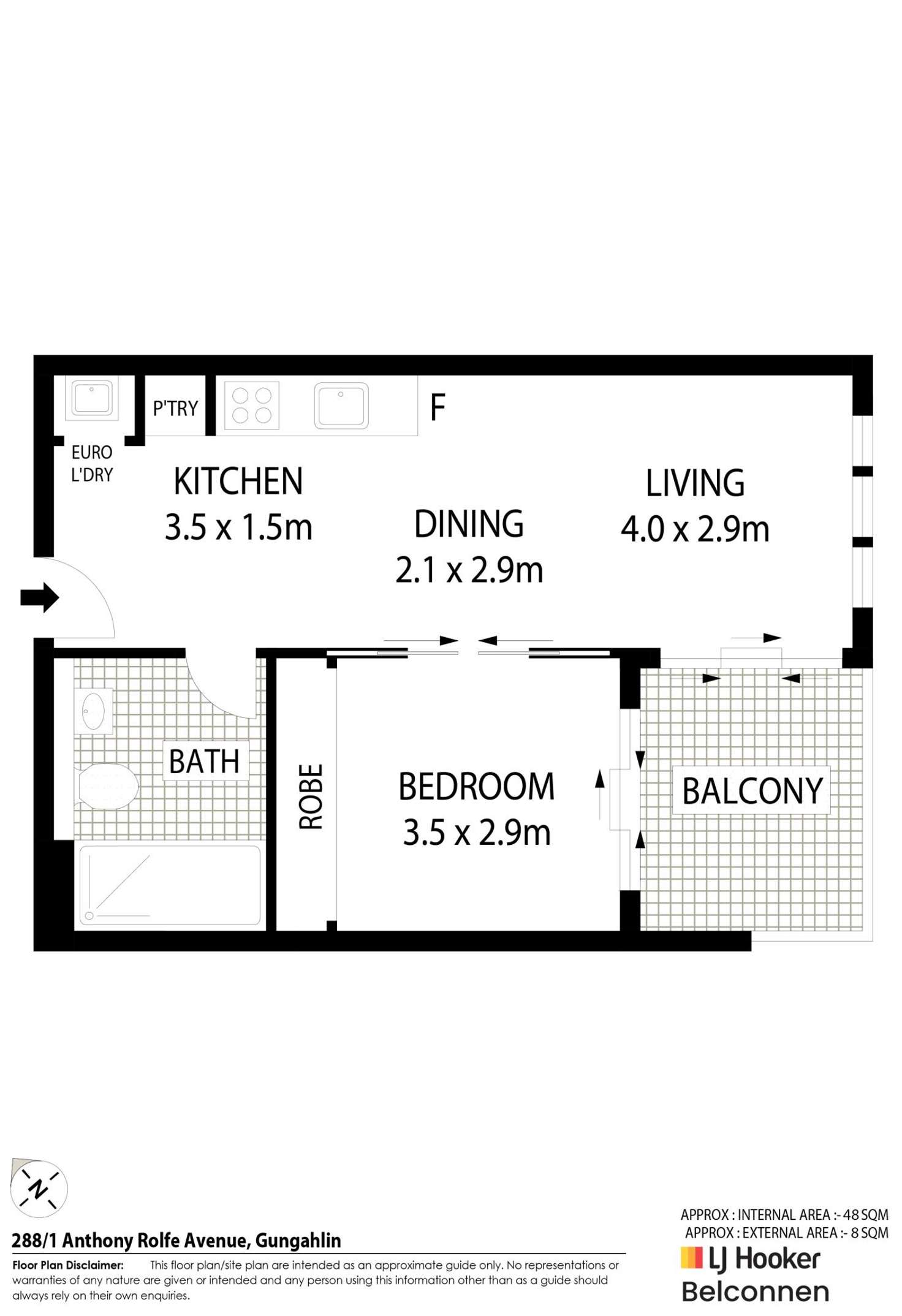 Floorplan of Homely apartment listing, 288/1 Anthony Rolfe Avenue, Gungahlin ACT 2912