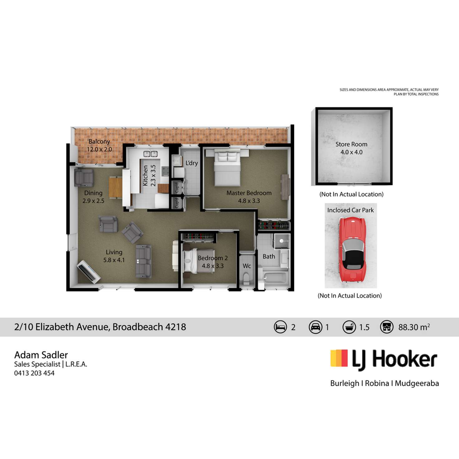 Floorplan of Homely unit listing, 2/10 Elizabeth Avenue, Broadbeach QLD 4218
