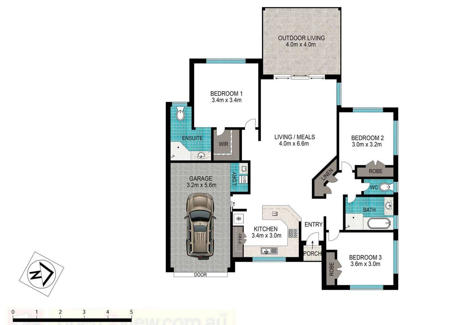 Floorplan of Homely unit listing, 3/3 Amity Court, Harristown QLD 4350