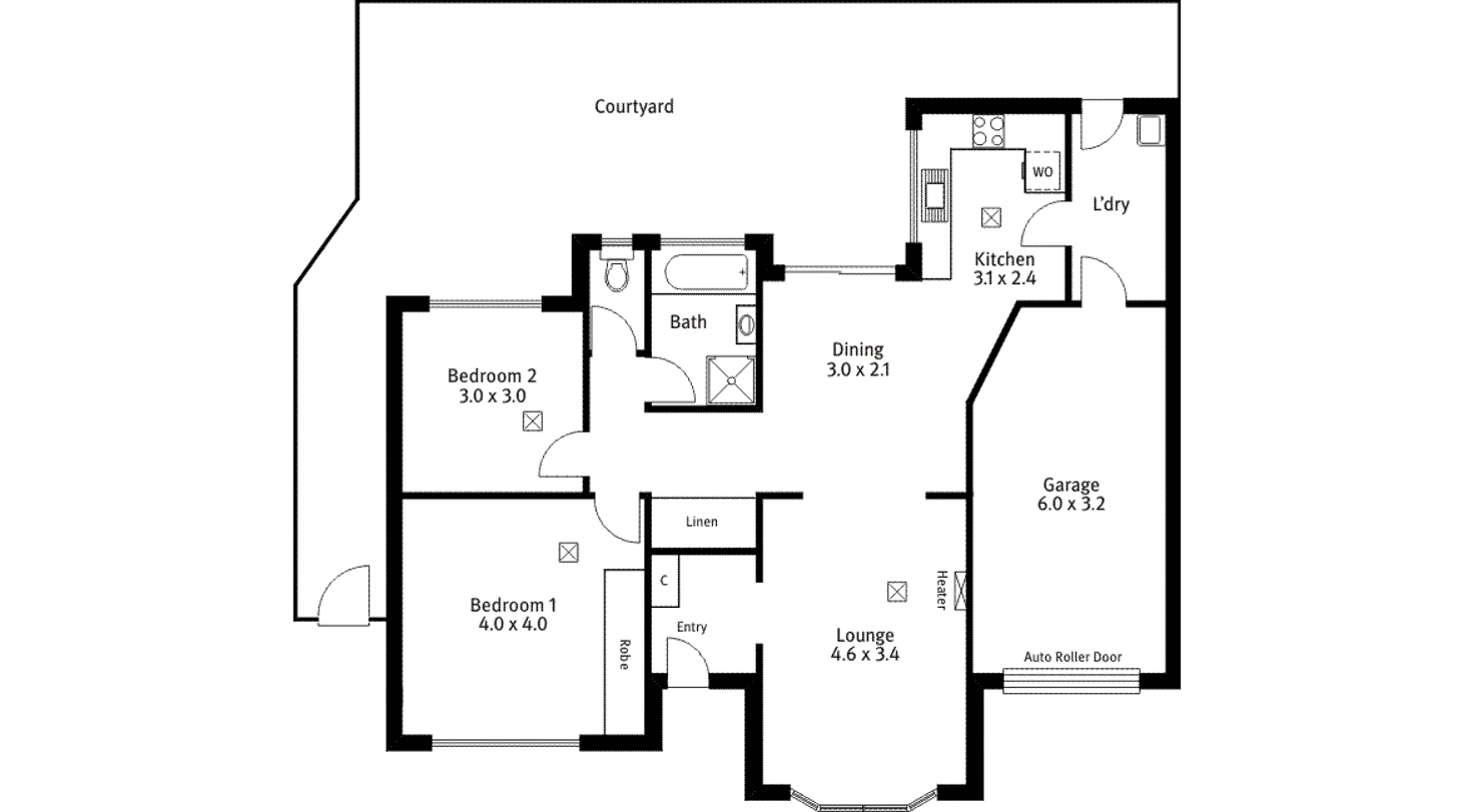 Floorplan of Homely unit listing, 2/27 Dunrobin Road, Hove SA 5048