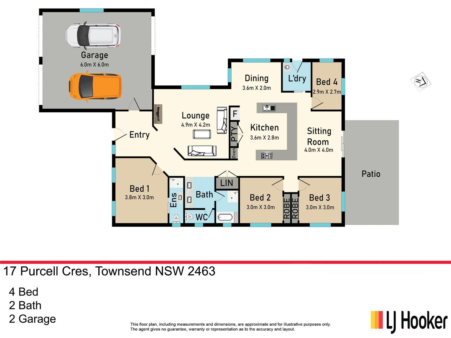 Floorplan of Homely house listing, 17 Purcell Crescent, Townsend NSW 2463