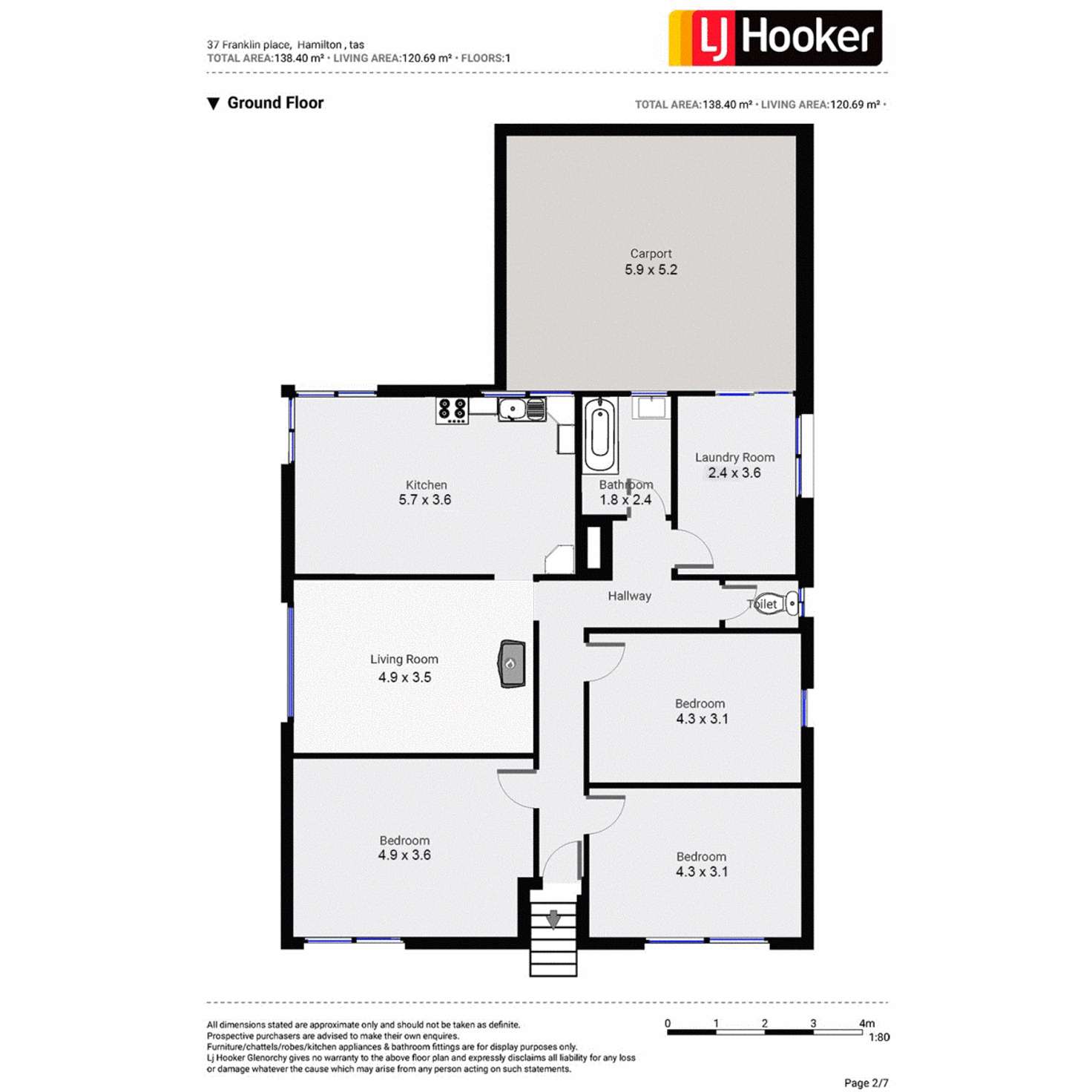 Floorplan of Homely house listing, 37 Franklin Place, Hamilton TAS 7140