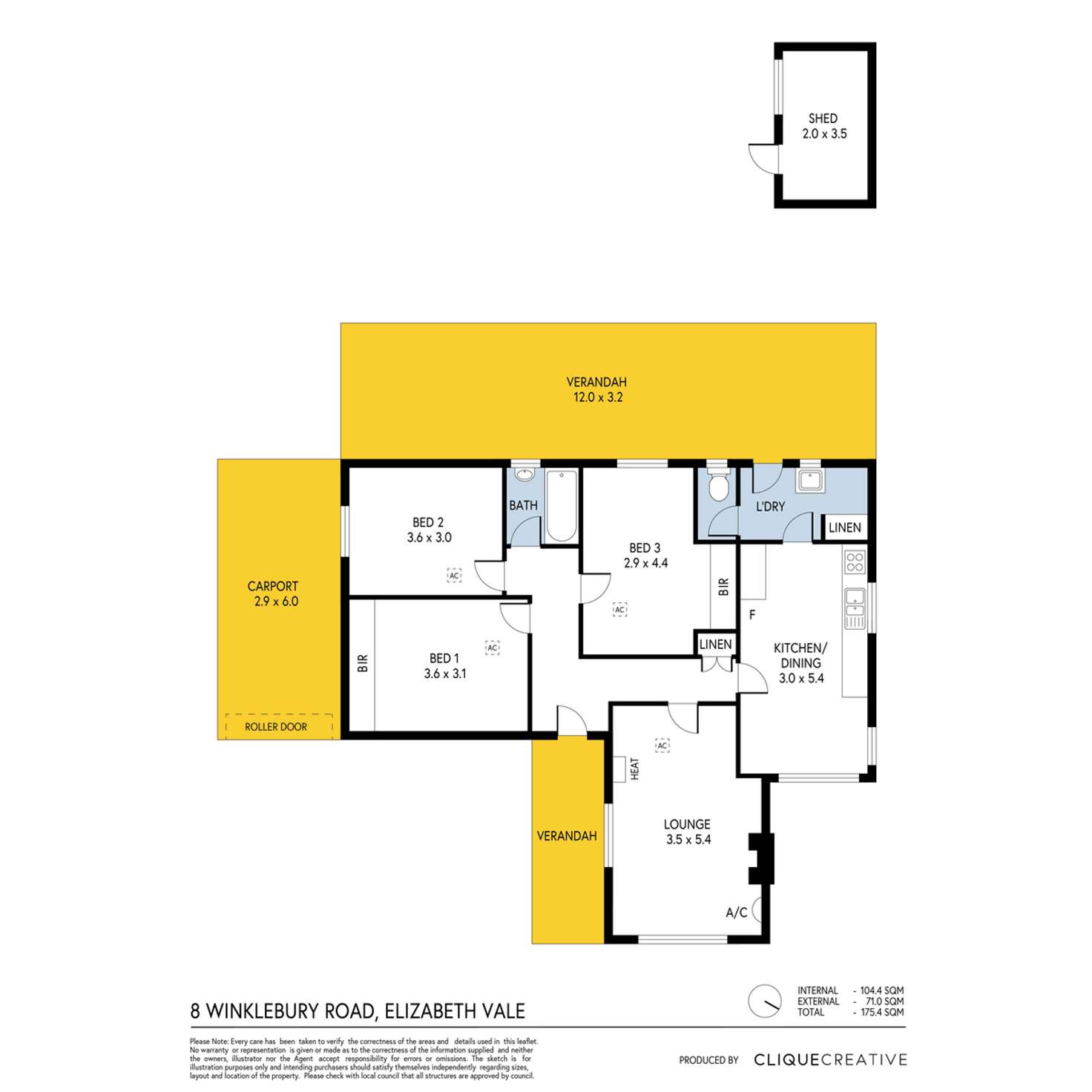 Floorplan of Homely house listing, 8 Winklebury Road, Elizabeth Vale SA 5112