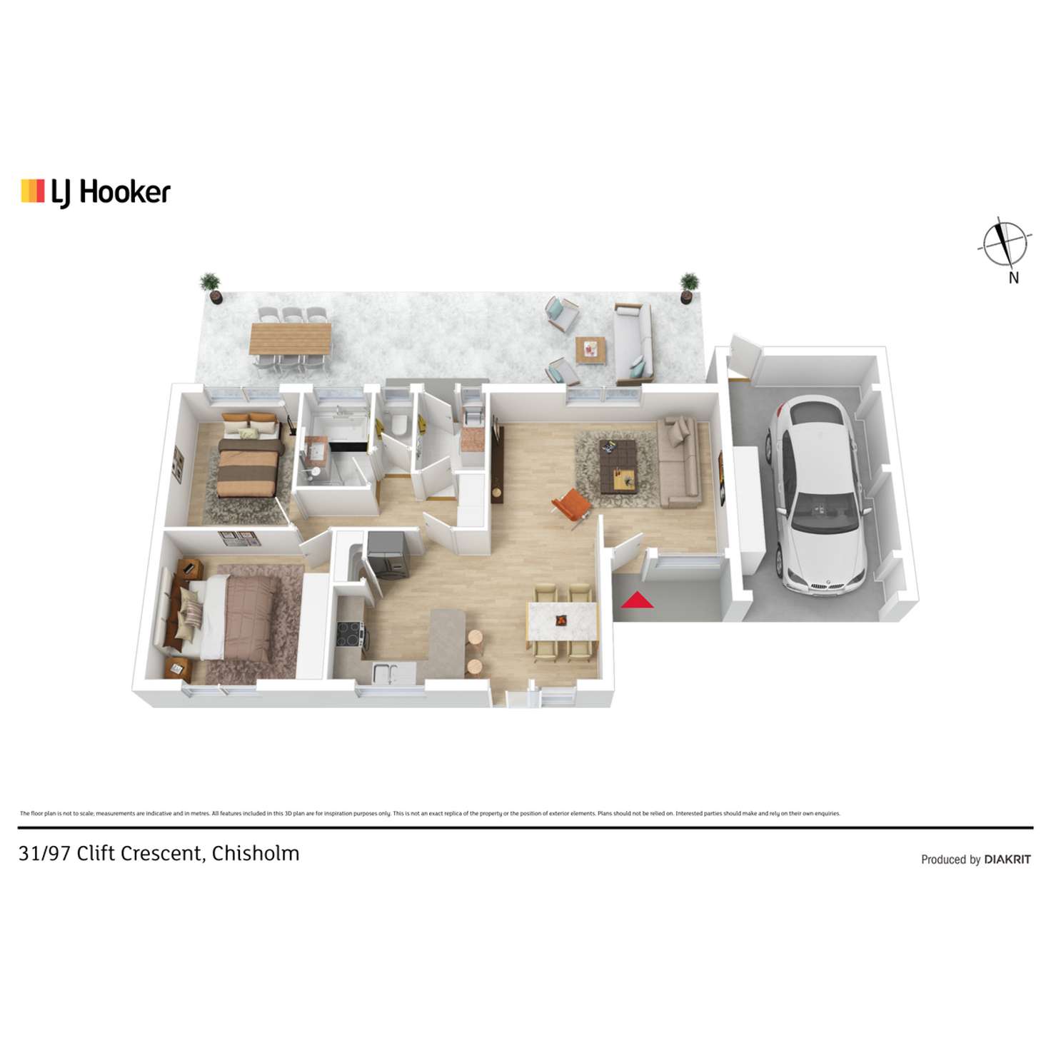 Floorplan of Homely townhouse listing, 31/97 Clift Crescent, Chisholm ACT 2905
