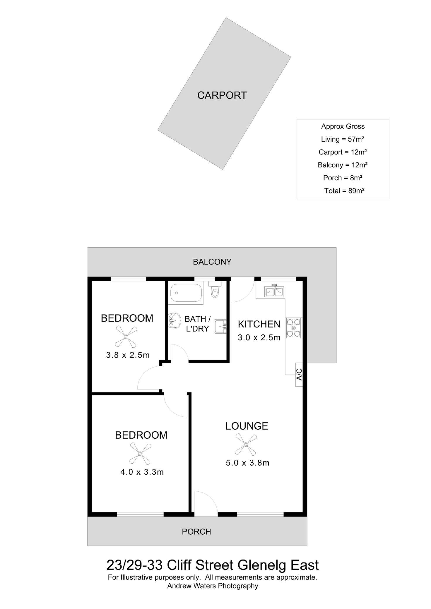 Floorplan of Homely unit listing, 23/29-33 Cliff Street, Glenelg East SA 5045