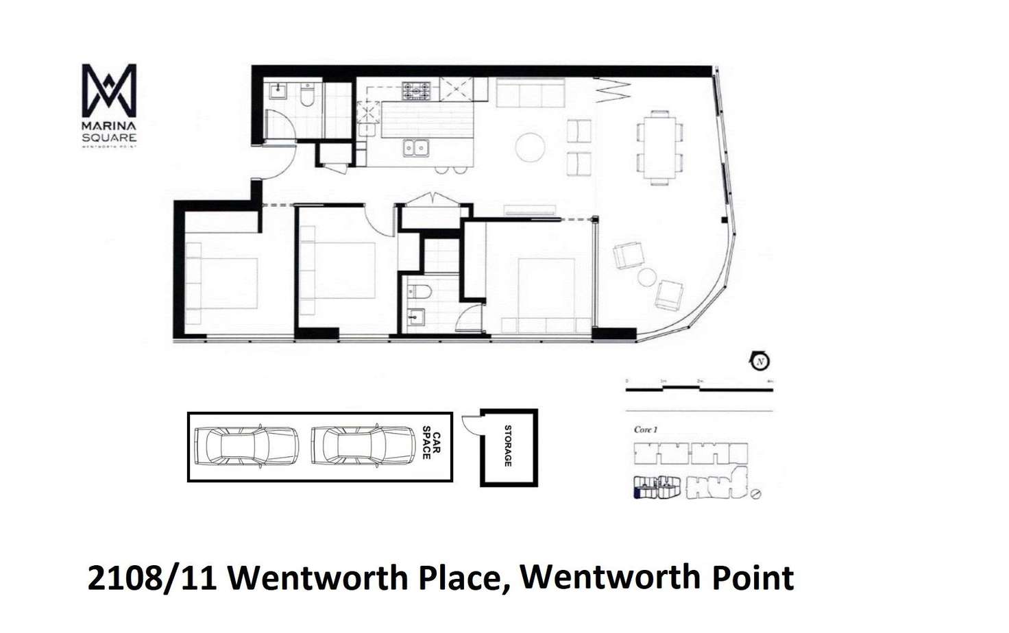 Floorplan of Homely unit listing, 2108/11 Wentworth Place, Wentworth Point NSW 2127