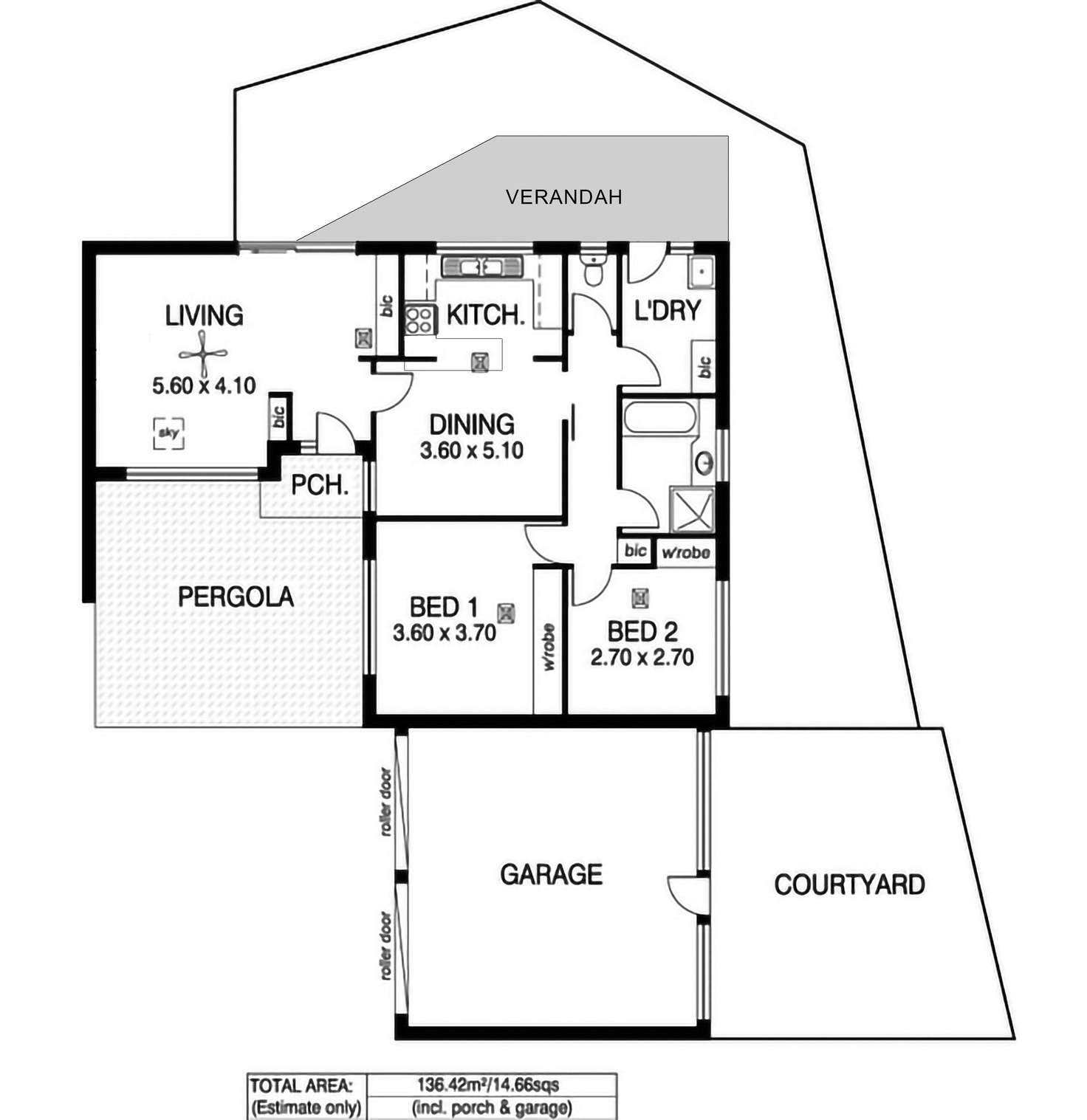 Floorplan of Homely unit listing, 1/1 Presgrave Court, Grange SA 5022