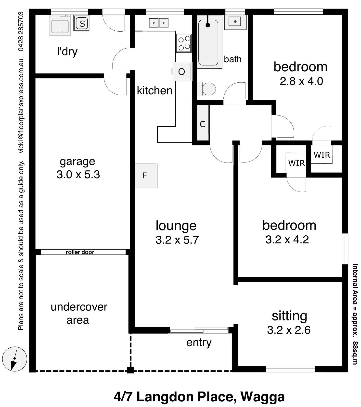 Floorplan of Homely unit listing, Unit 4/7 Langdon Avenue, Wagga Wagga NSW 2650