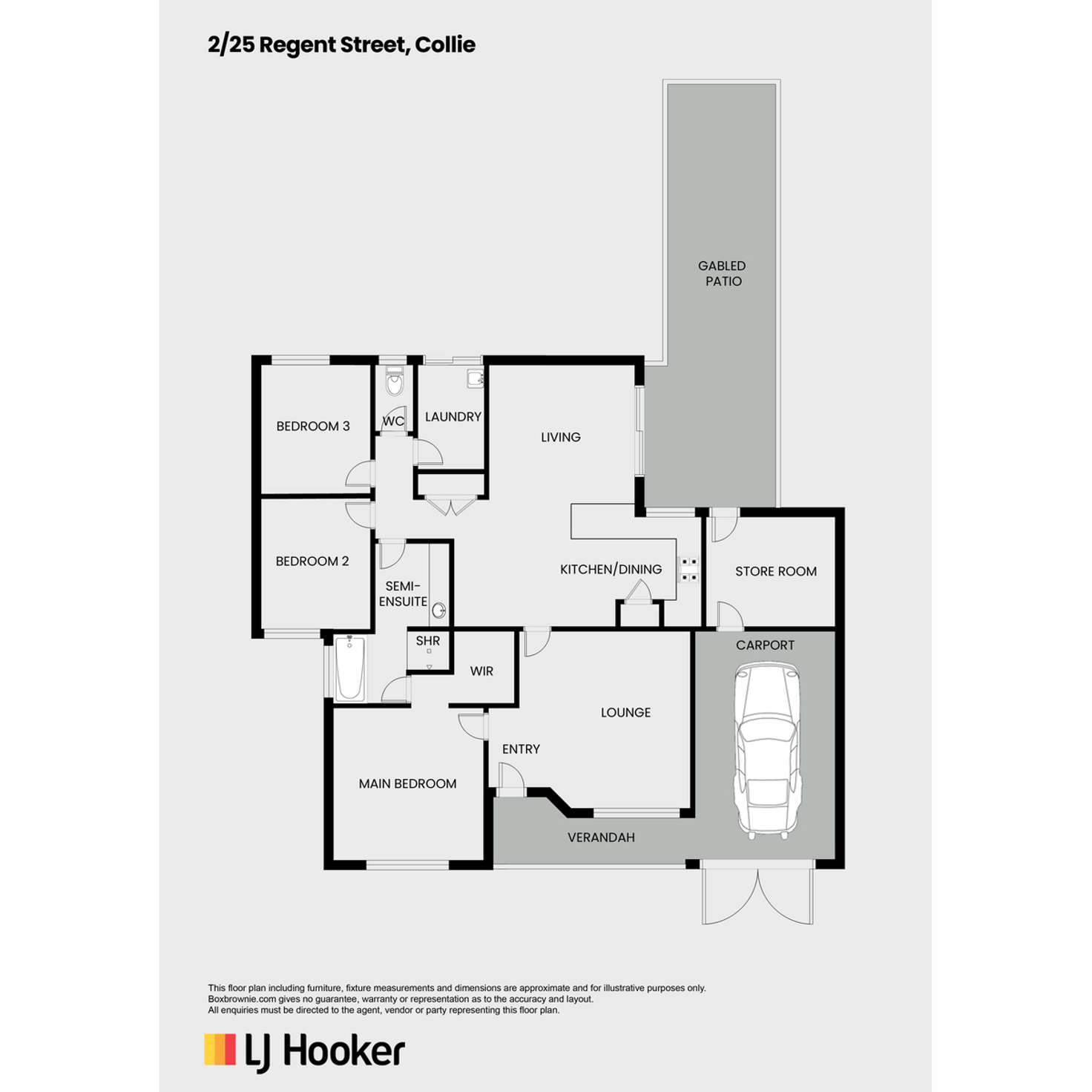 Floorplan of Homely unit listing, 2/25 Regent Street, Collie WA 6225