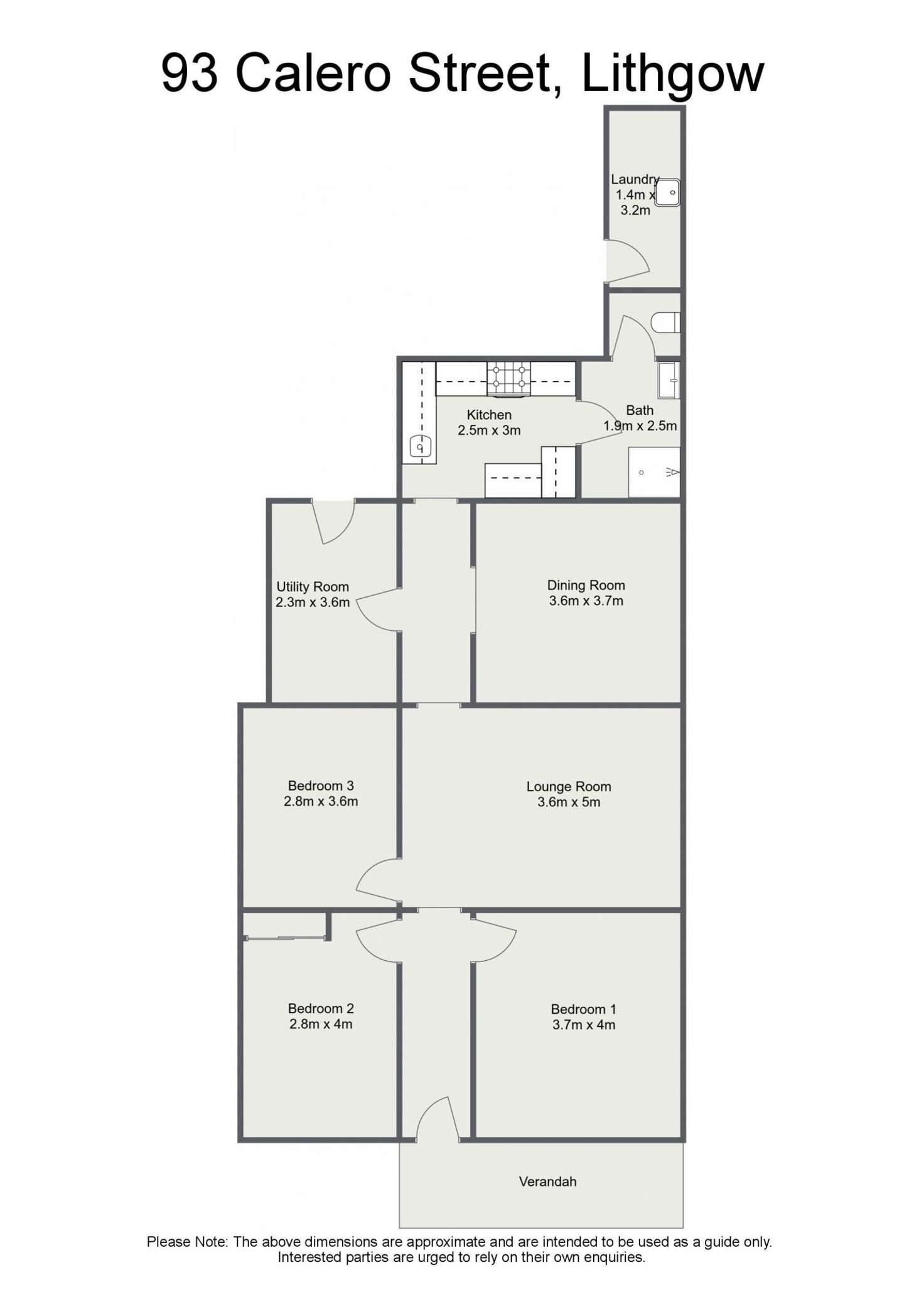 Floorplan of Homely house listing, 93 Calero Street, Lithgow NSW 2790