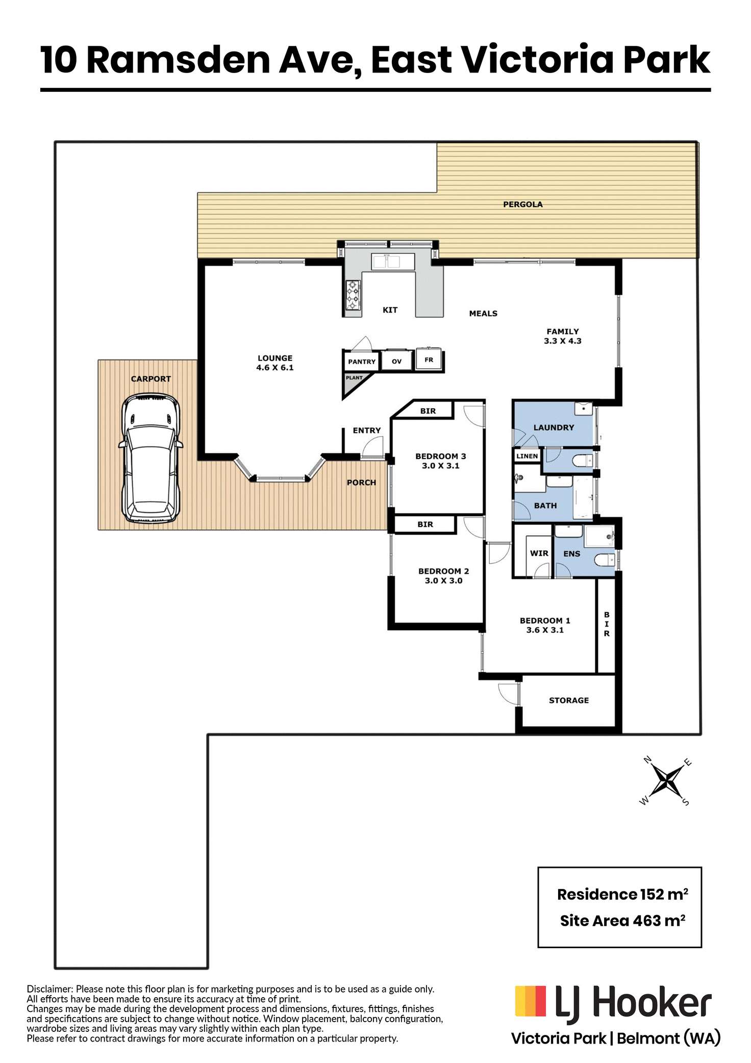 Floorplan of Homely semiDetached listing, 10 Ramsden Avenue, East Victoria Park WA 6101