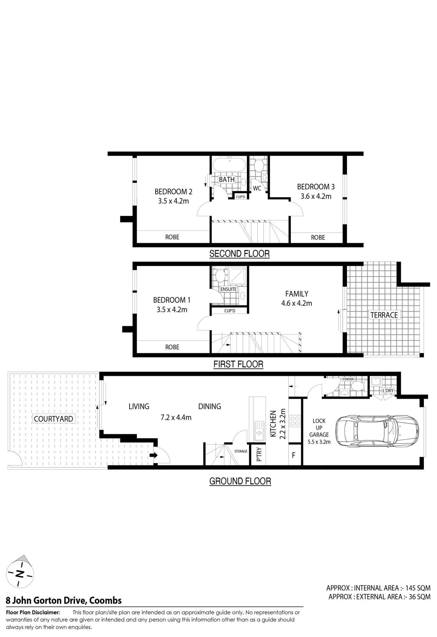 Floorplan of Homely townhouse listing, 8 John Gorton Drive, Coombs ACT 2611