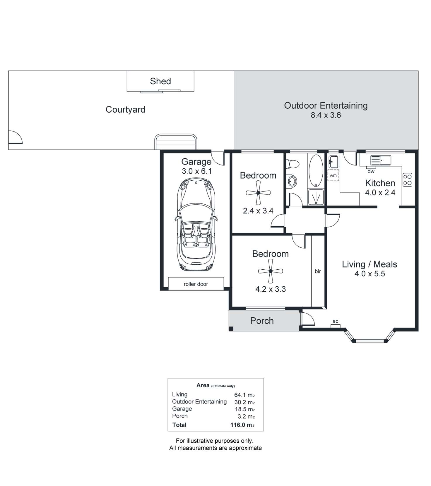 Floorplan of Homely unit listing, 1/10 Princes Road, Greenacres SA 5086