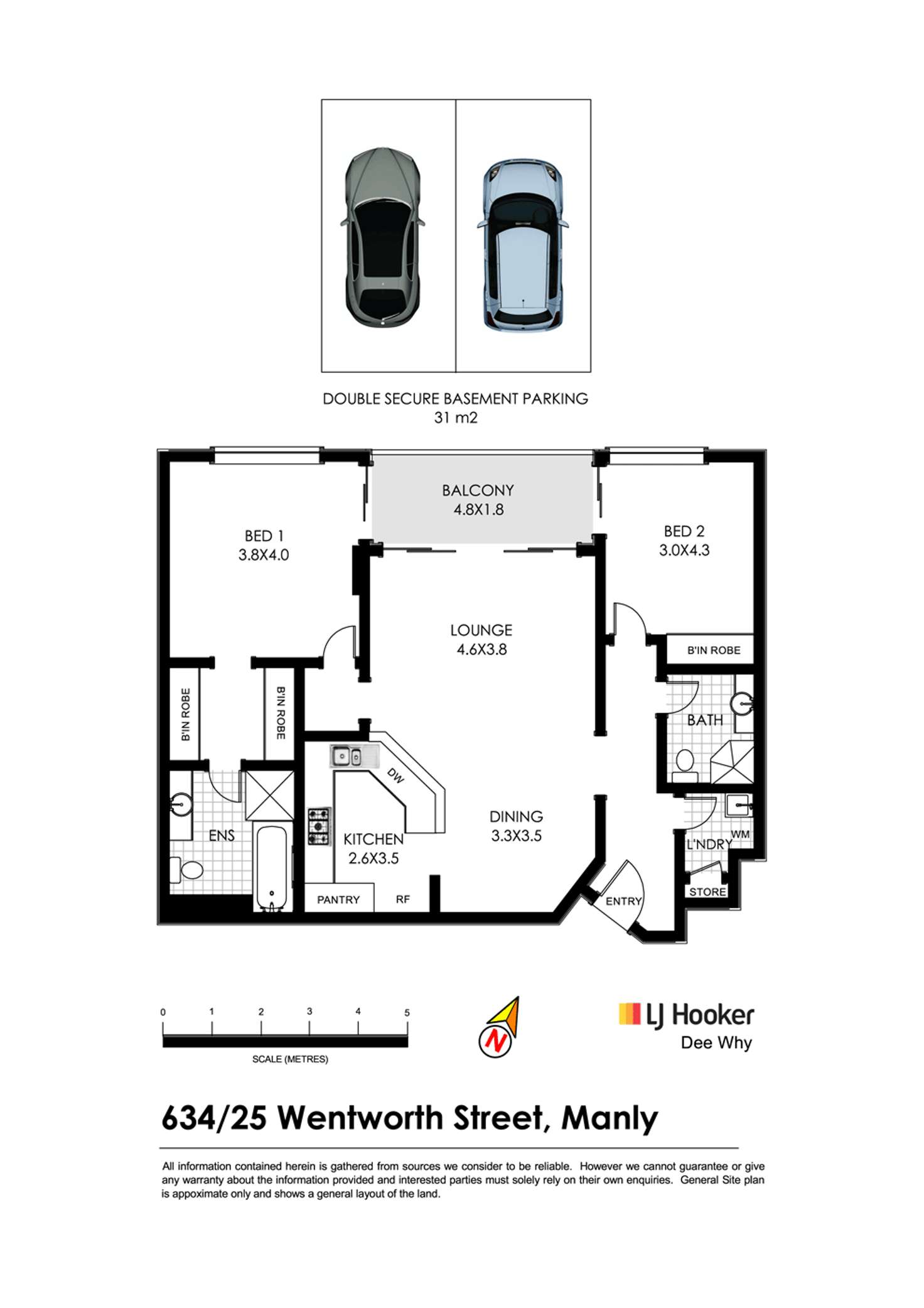 Floorplan of Homely unit listing, 634/25 Wentworth Street, Manly NSW 2095