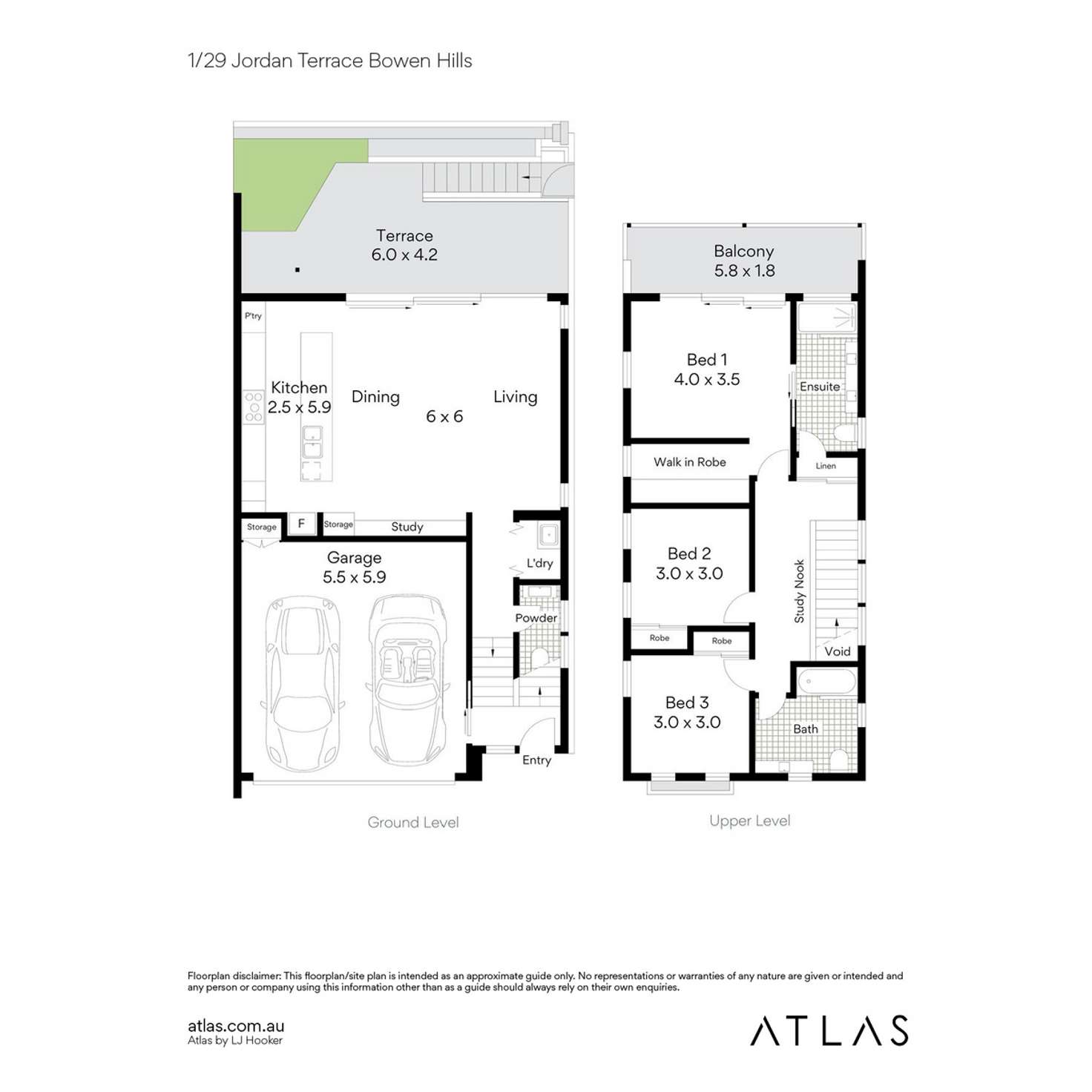 Floorplan of Homely townhouse listing, 1/29 Jordan Terrace, Bowen Hills QLD 4006