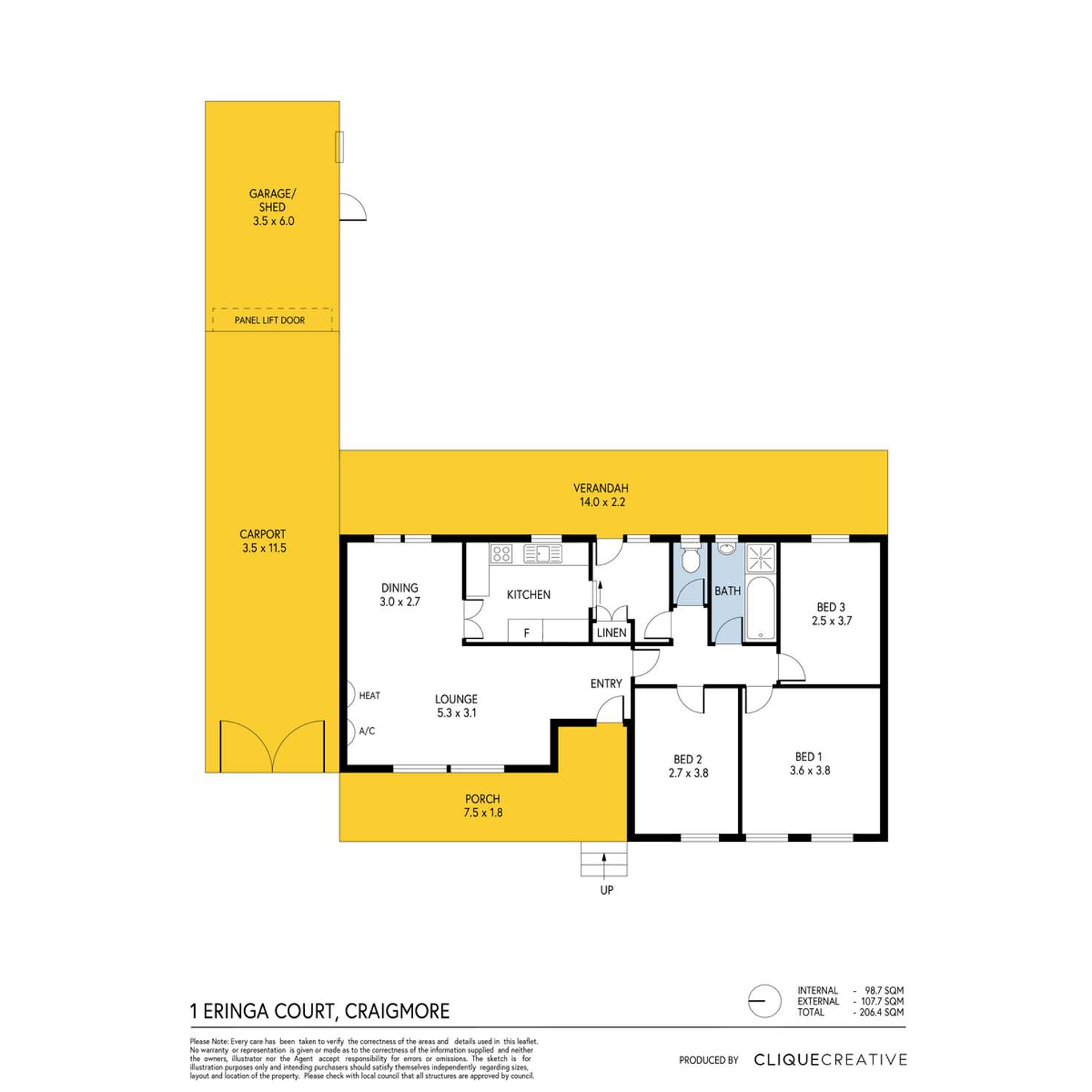 Floorplan of Homely house listing, 1 Eringa Court, Craigmore SA 5114