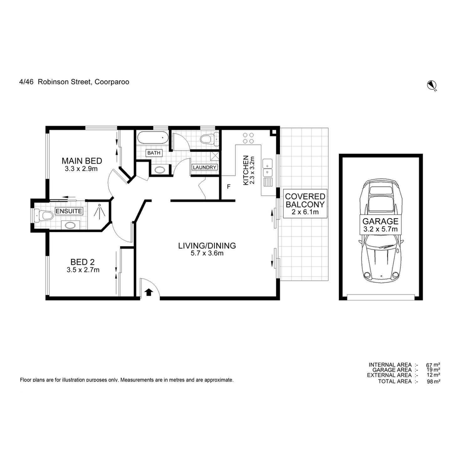 Floorplan of Homely unit listing, 4/46 Robinson Street, Coorparoo QLD 4151