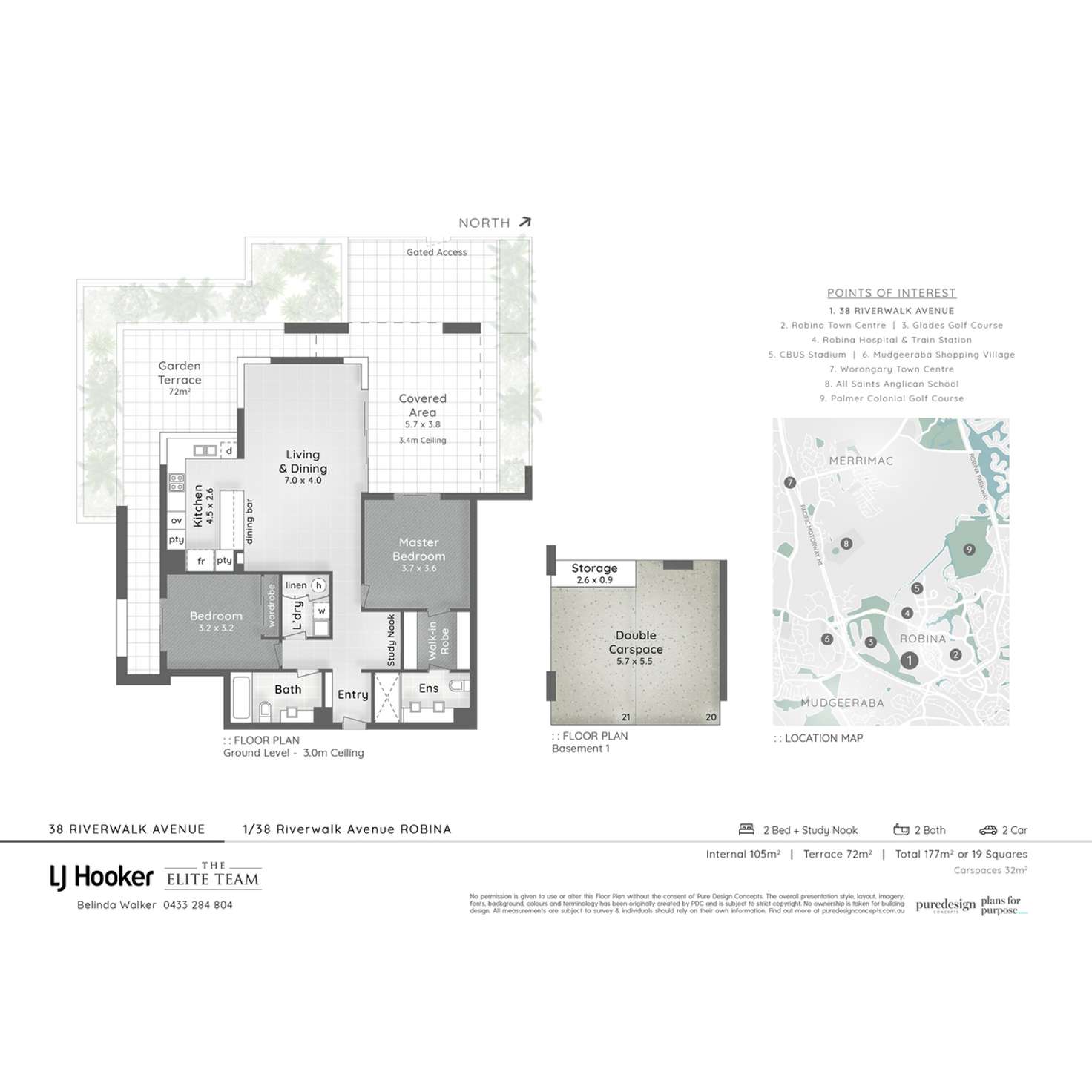 Floorplan of Homely unit listing, 1/38 Riverwalk Avenue, Robina QLD 4226