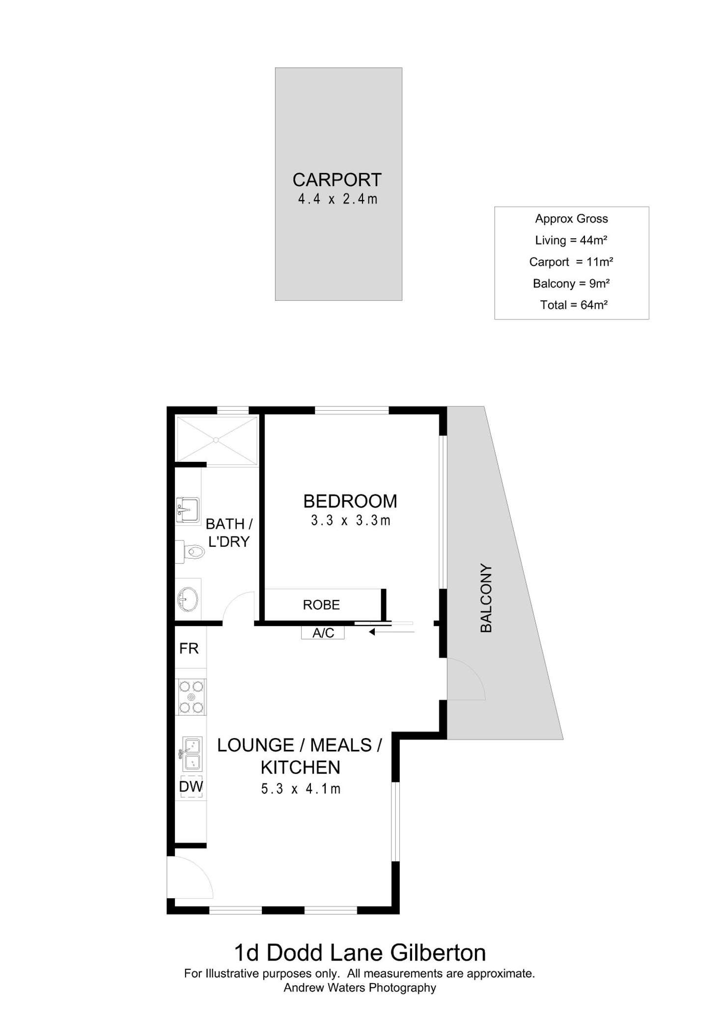 Floorplan of Homely apartment listing, 1d Dodd Lane, Gilberton SA 5081