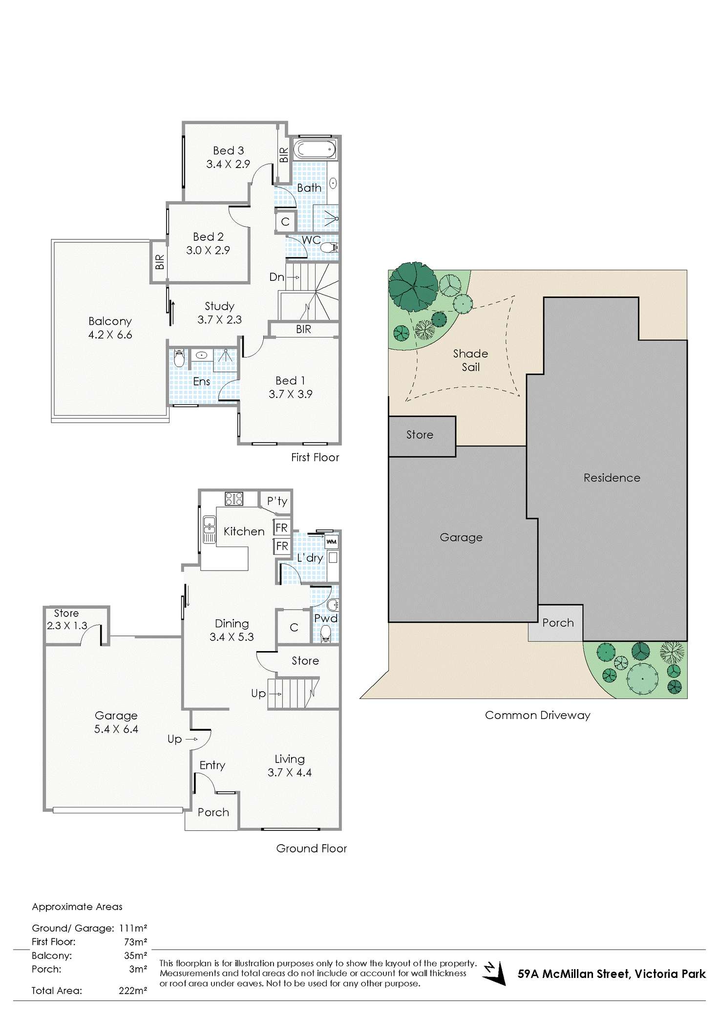 Floorplan of Homely townhouse listing, 59A McMillan Street, Victoria Park WA 6100