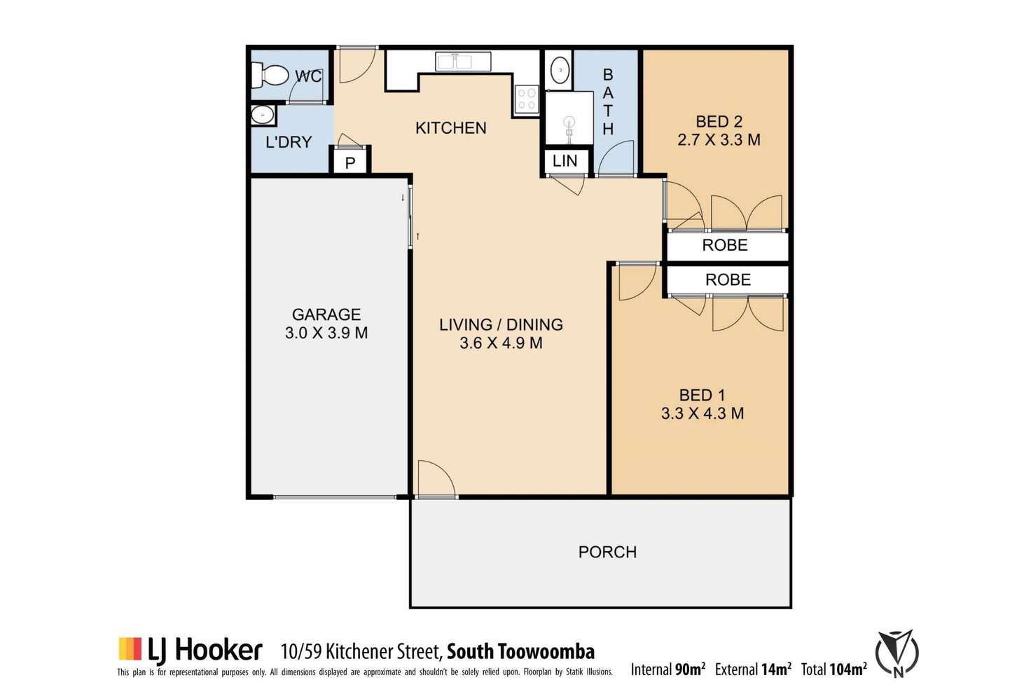 Floorplan of Homely unit listing, 10/59 Kitchener Street, South Toowoomba QLD 4350