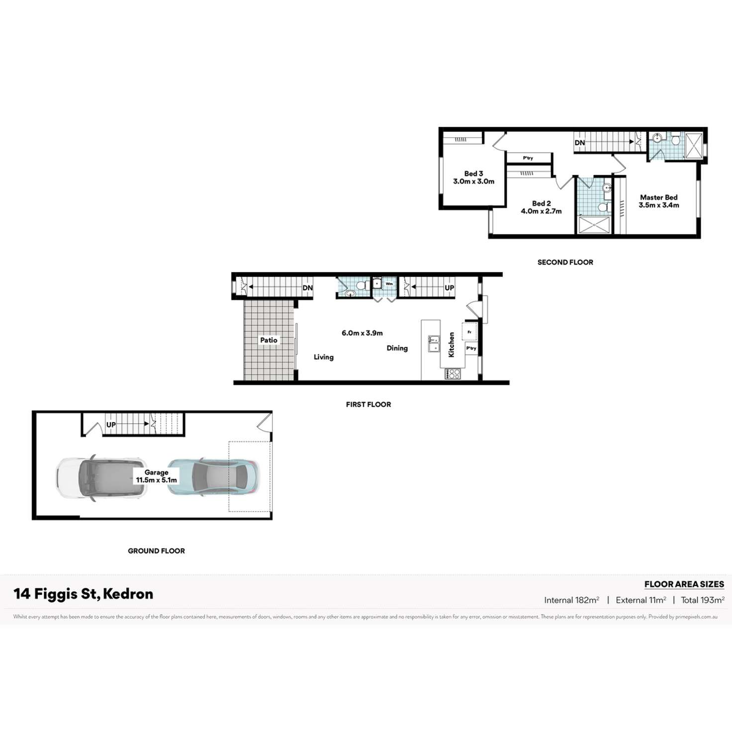 Floorplan of Homely townhouse listing, 12-14 Figgis Street, Kedron QLD 4031