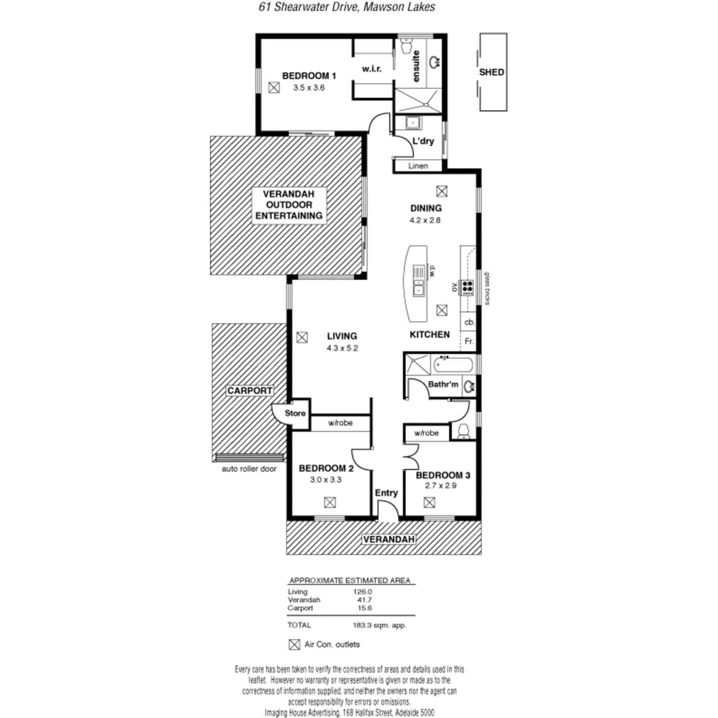 Floorplan of Homely villa listing, 61 Shearwater Drive, Mawson Lakes SA 5095