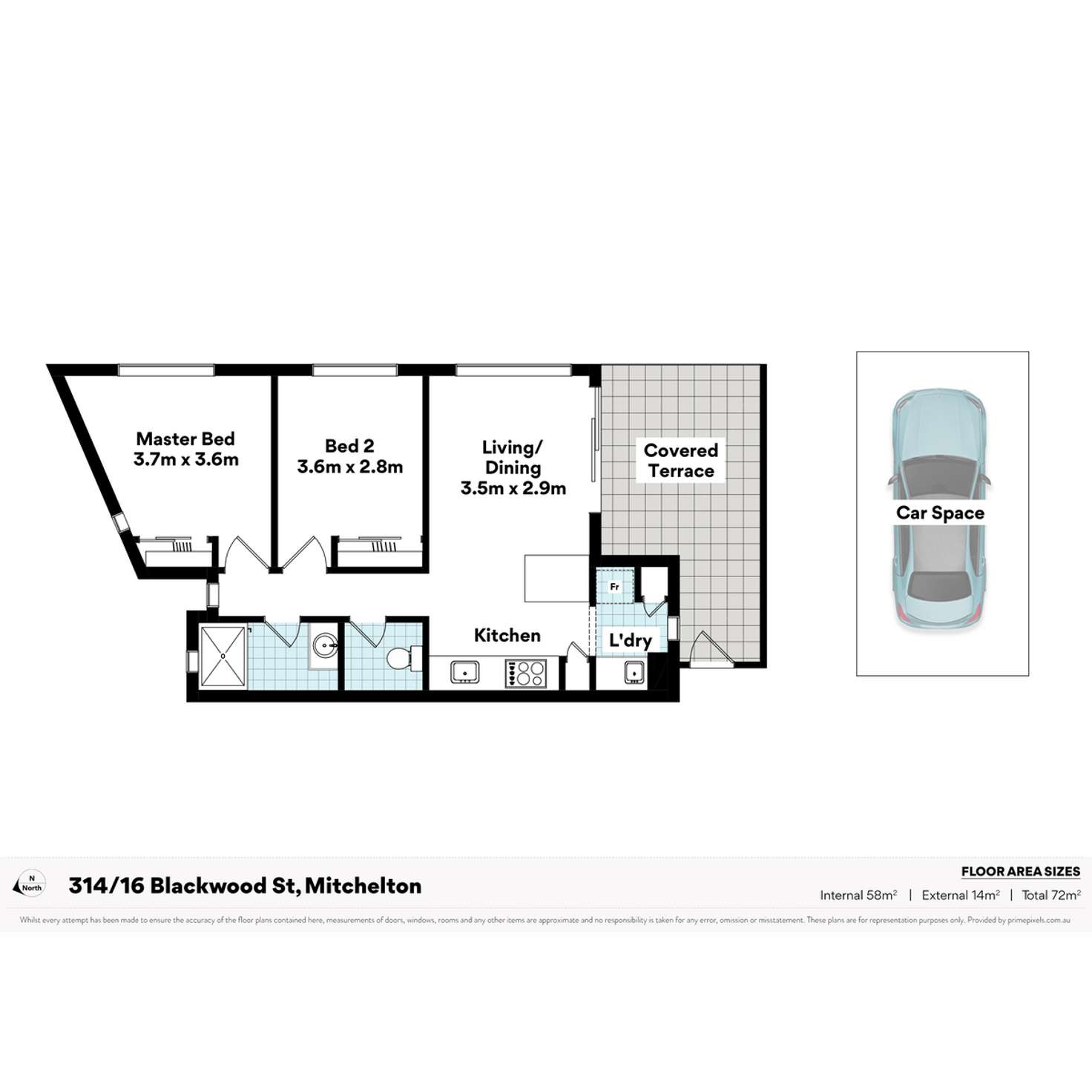 Floorplan of Homely unit listing, 314/16 Blackwood Street, Mitchelton QLD 4053