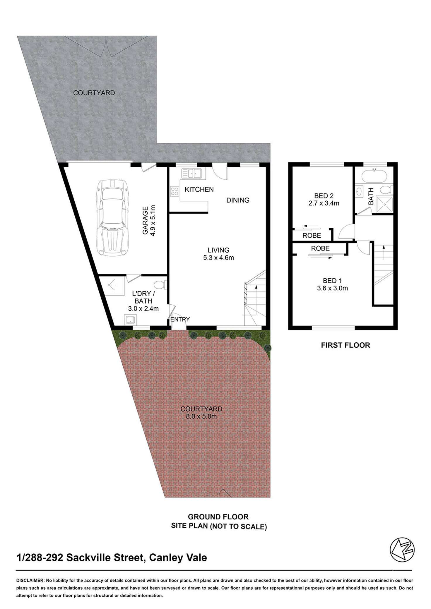 Floorplan of Homely townhouse listing, 1/288 Sackville Street, Canley Vale NSW 2166