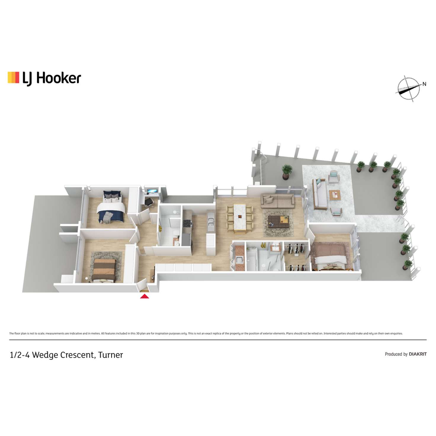 Floorplan of Homely unit listing, 1/2-4 Wedge Crescent, Turner ACT 2612